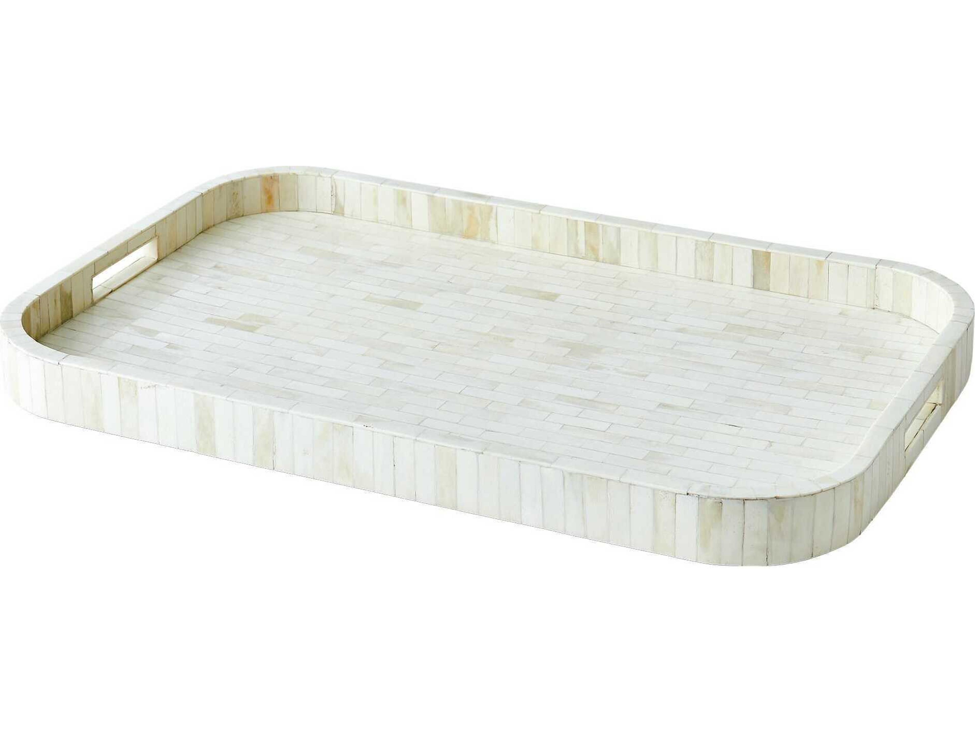 Global Views White Bone Super Ellipse Tray