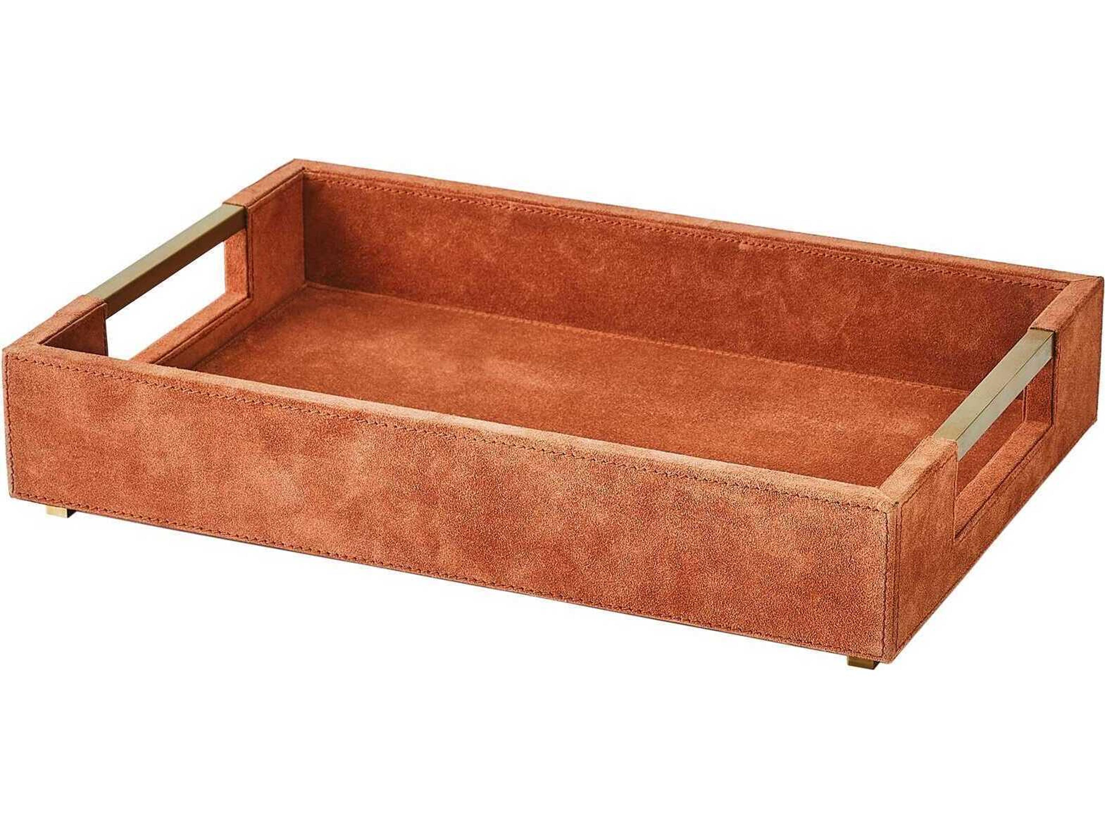 Global Views Rust Suede Posh Tray