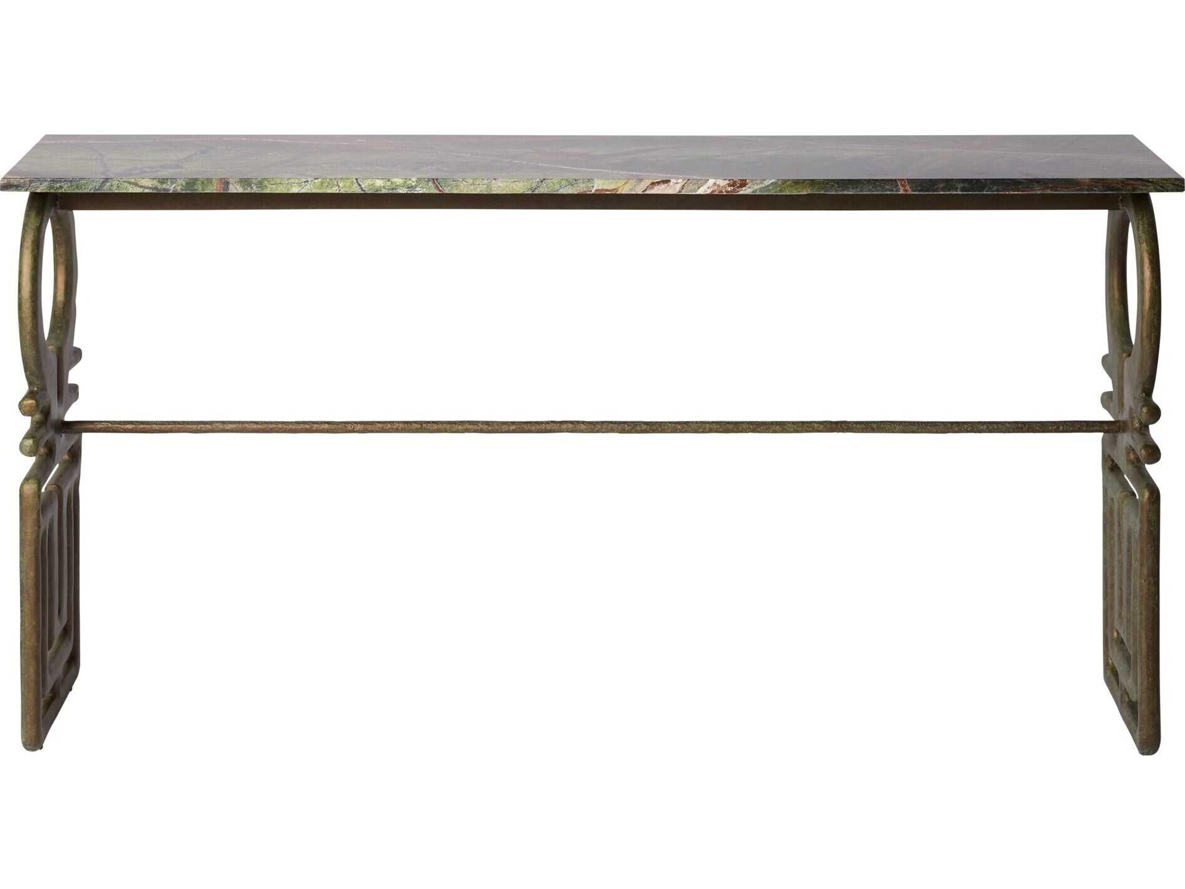 Global Views Carthago Rectangular Fiberglass Verdigris Console Table