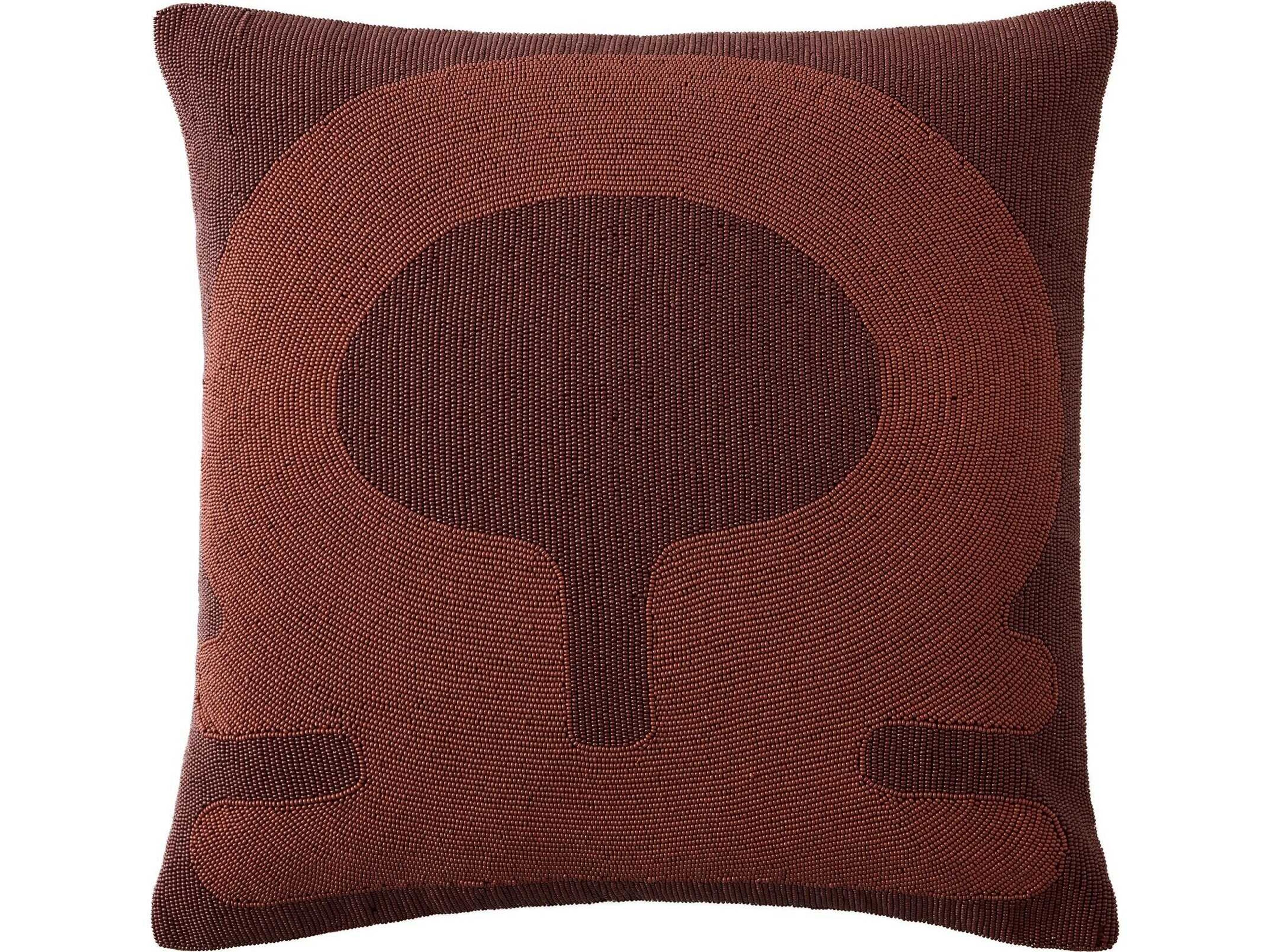 Global Views Carthago Beaded Pillow-Key-Rust
