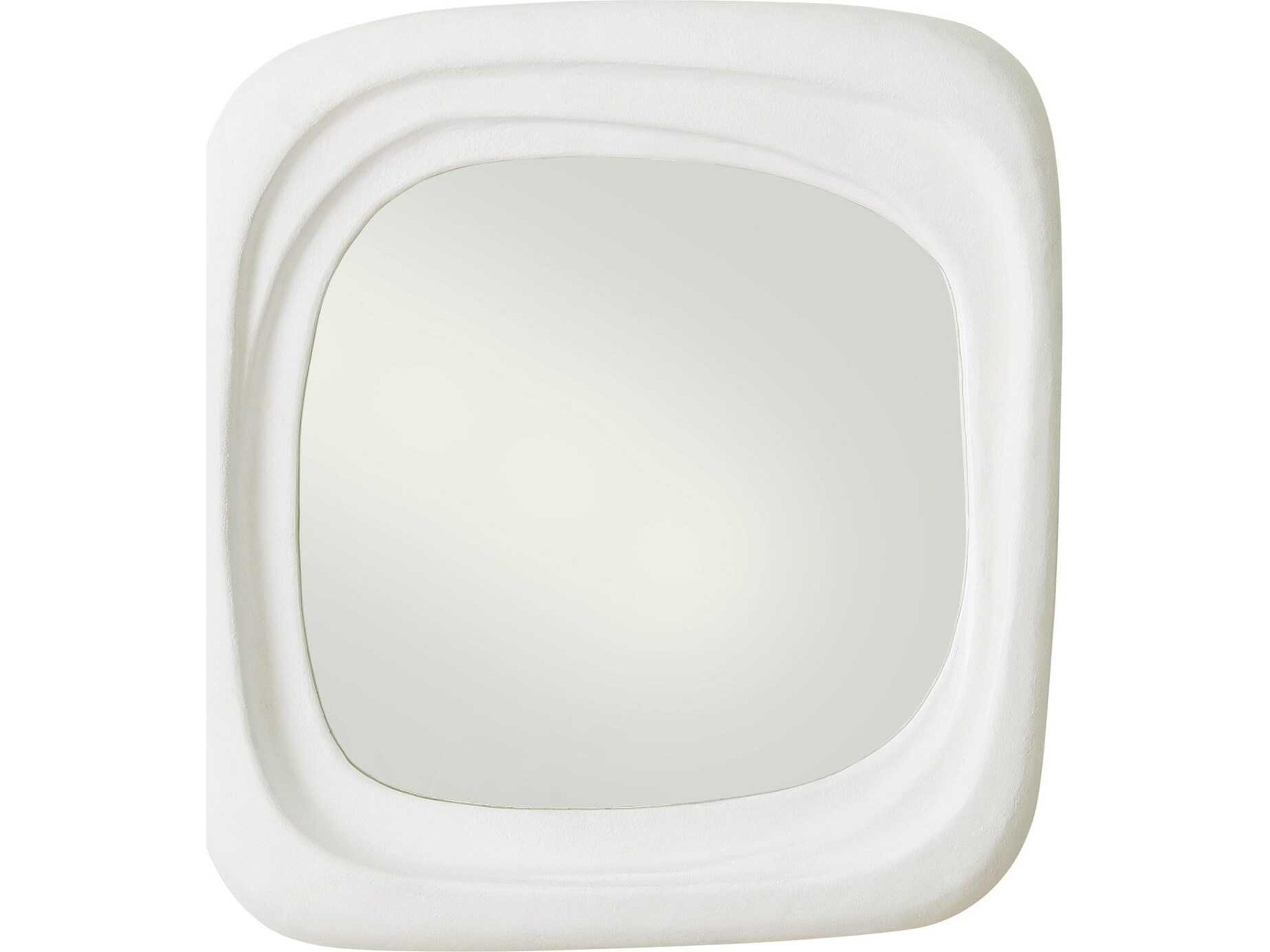 Global Views Epoque White Wall Mirror Rectangular Small