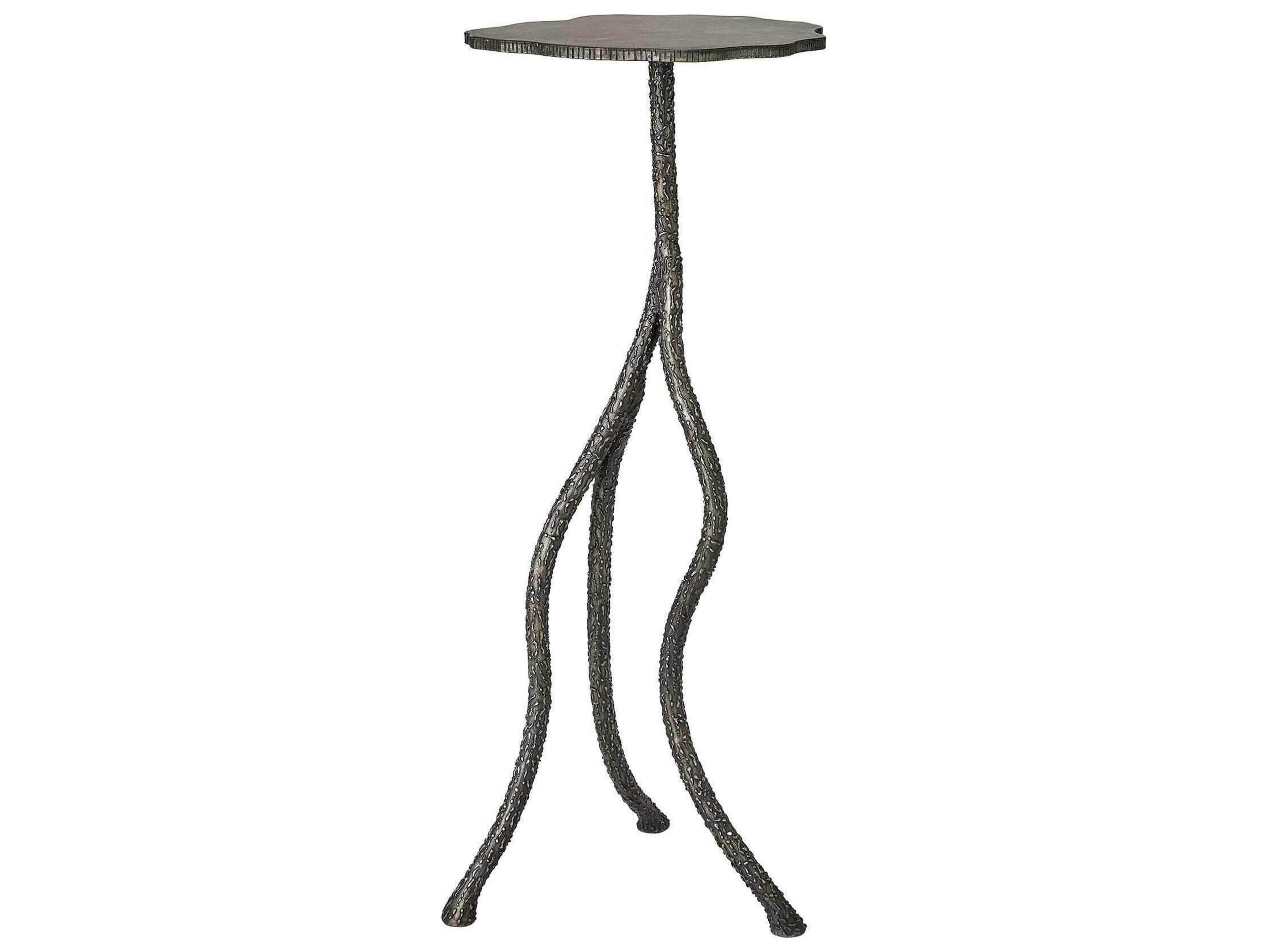 Global Views Forest Blossom Metal Natural Iron End Table