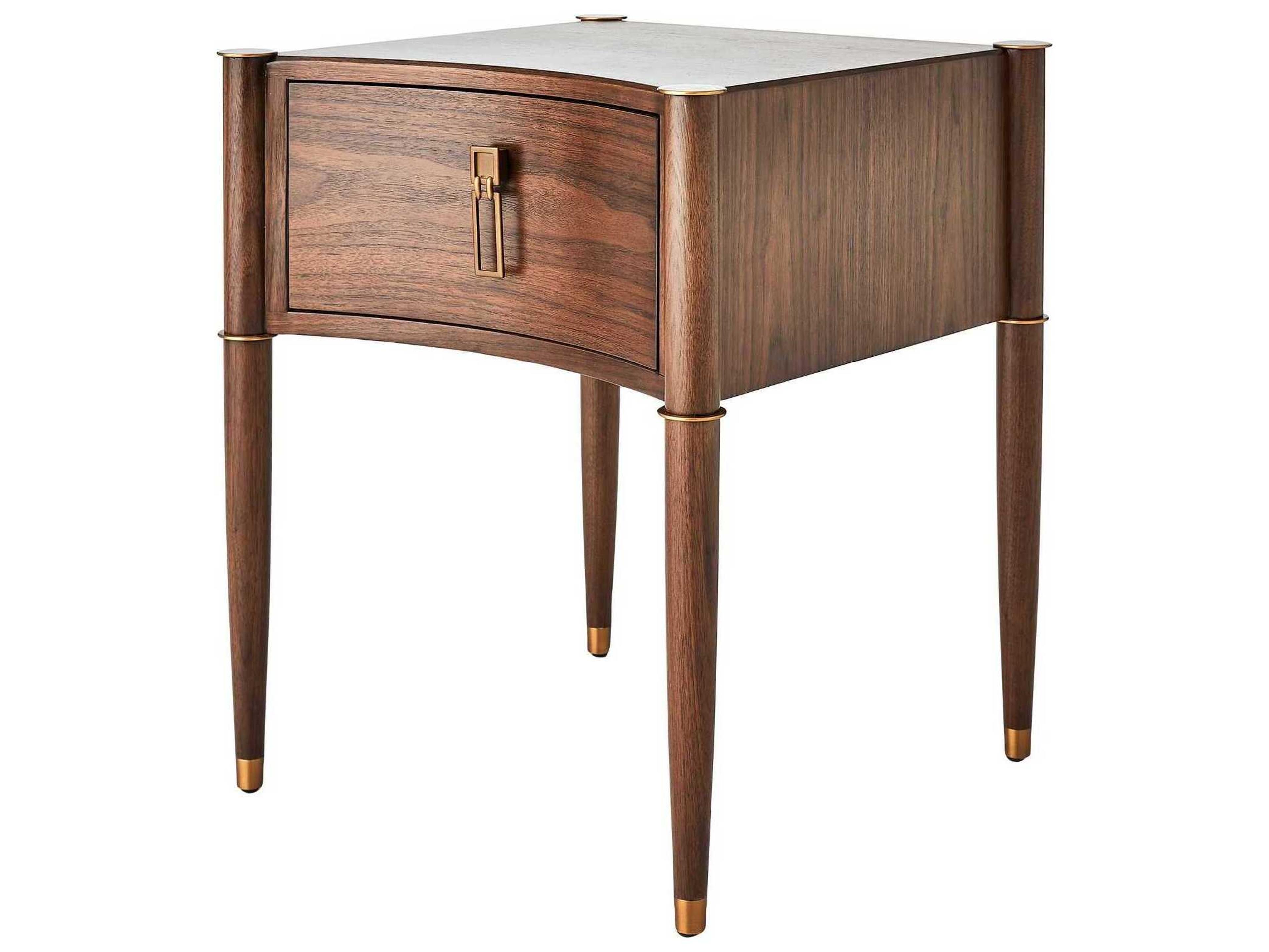 Global Views Triple Curve Square Wood End Table