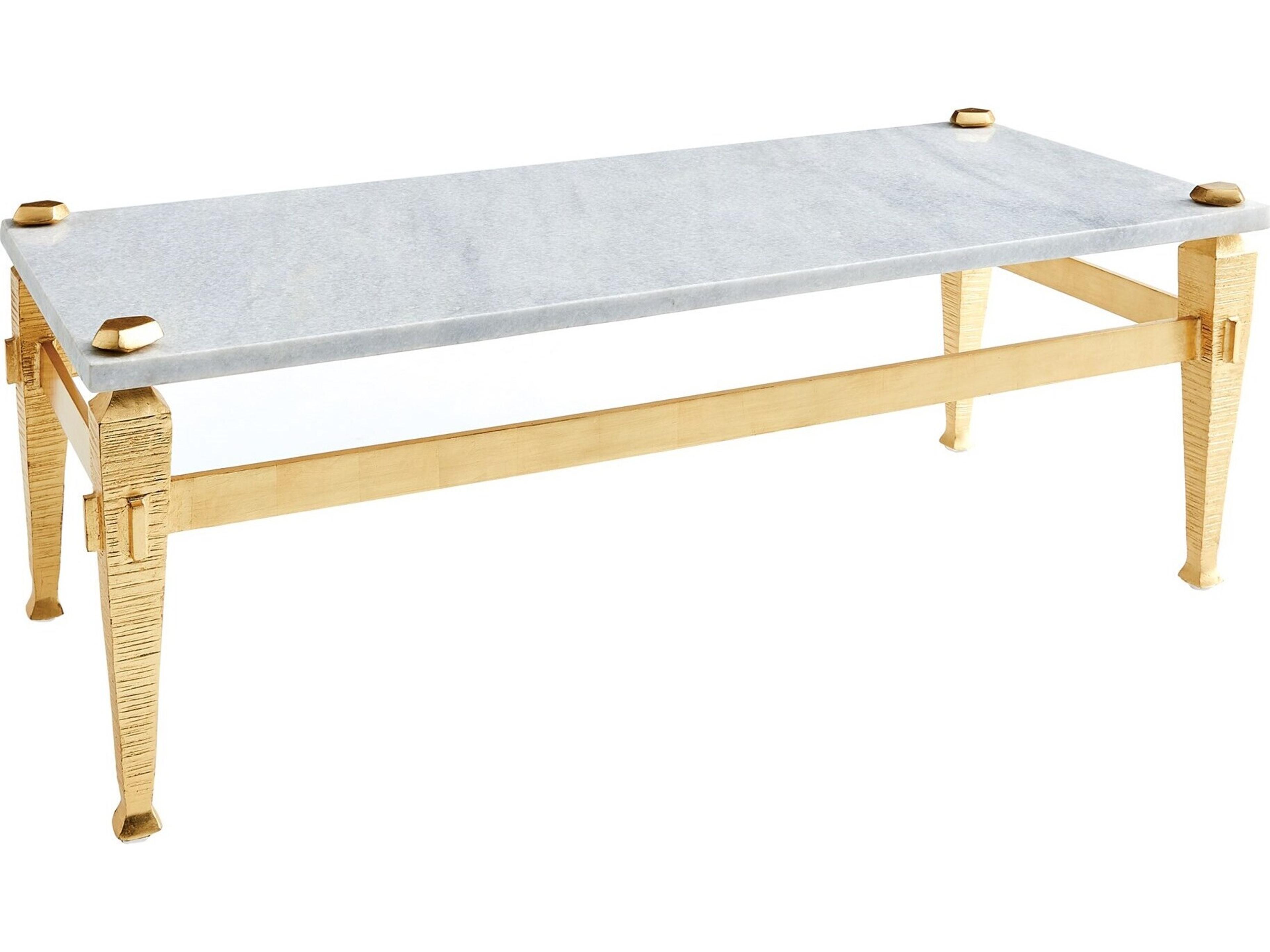 Global Views Rectangular Marble Coffee Table