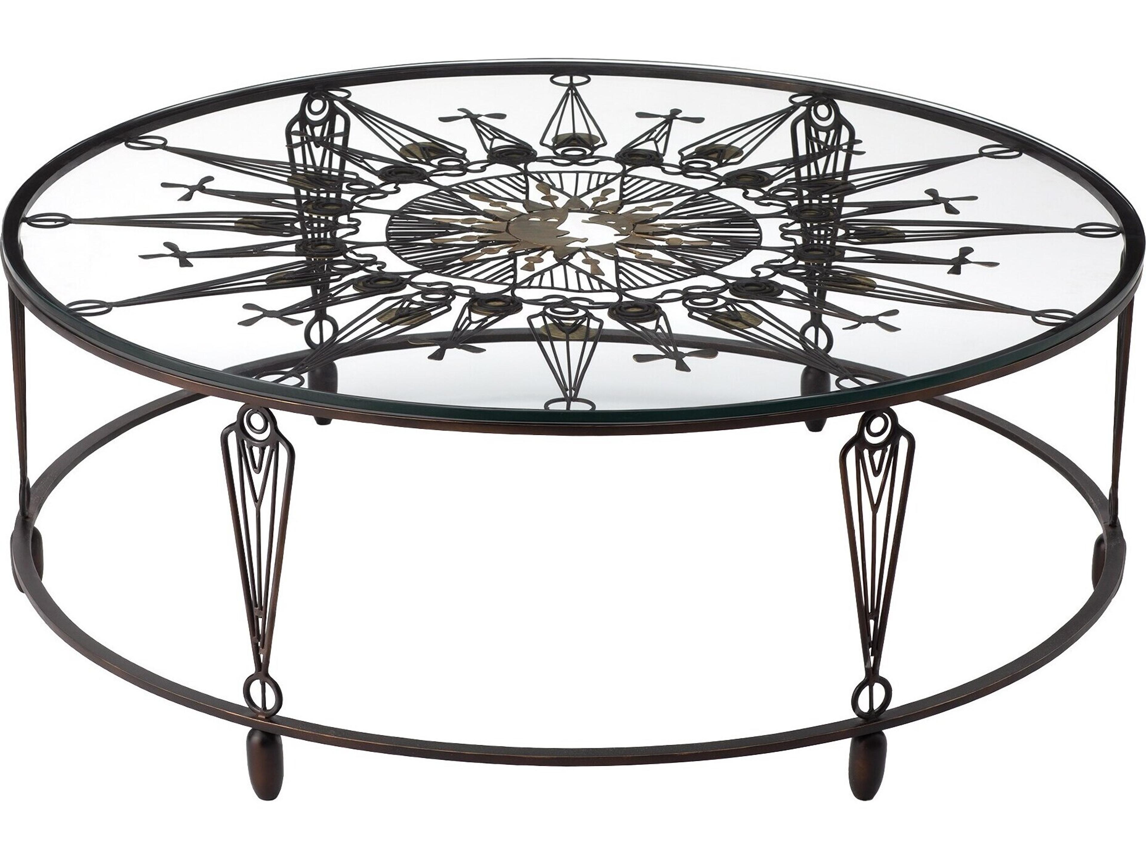 Global Views Round Glass Coffee Table
