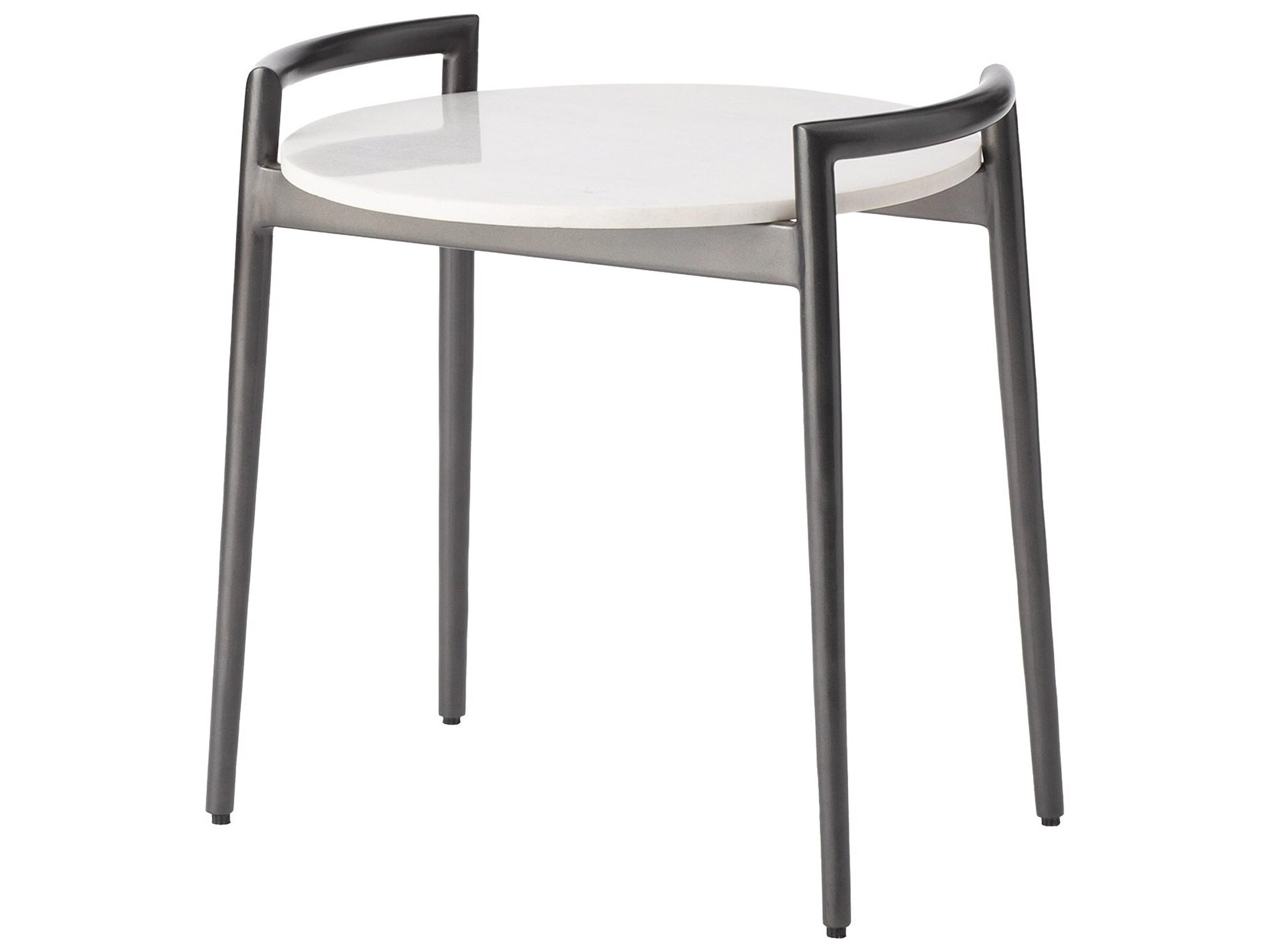 Global Views Oval Marble End Table