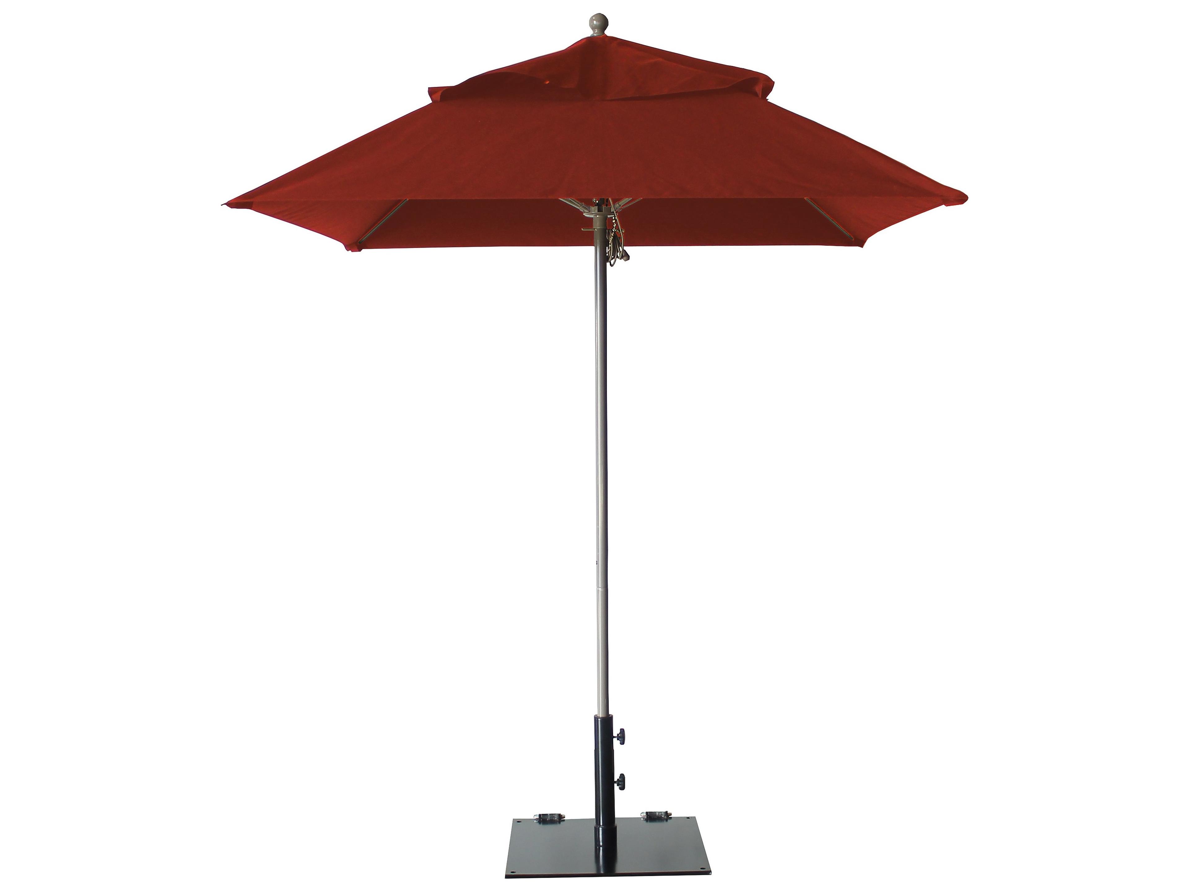 Grosfillex Windmaster Aluminum 6 Foot Square Fiberglass Outdoor Patio Umbrella in Terra Cotta