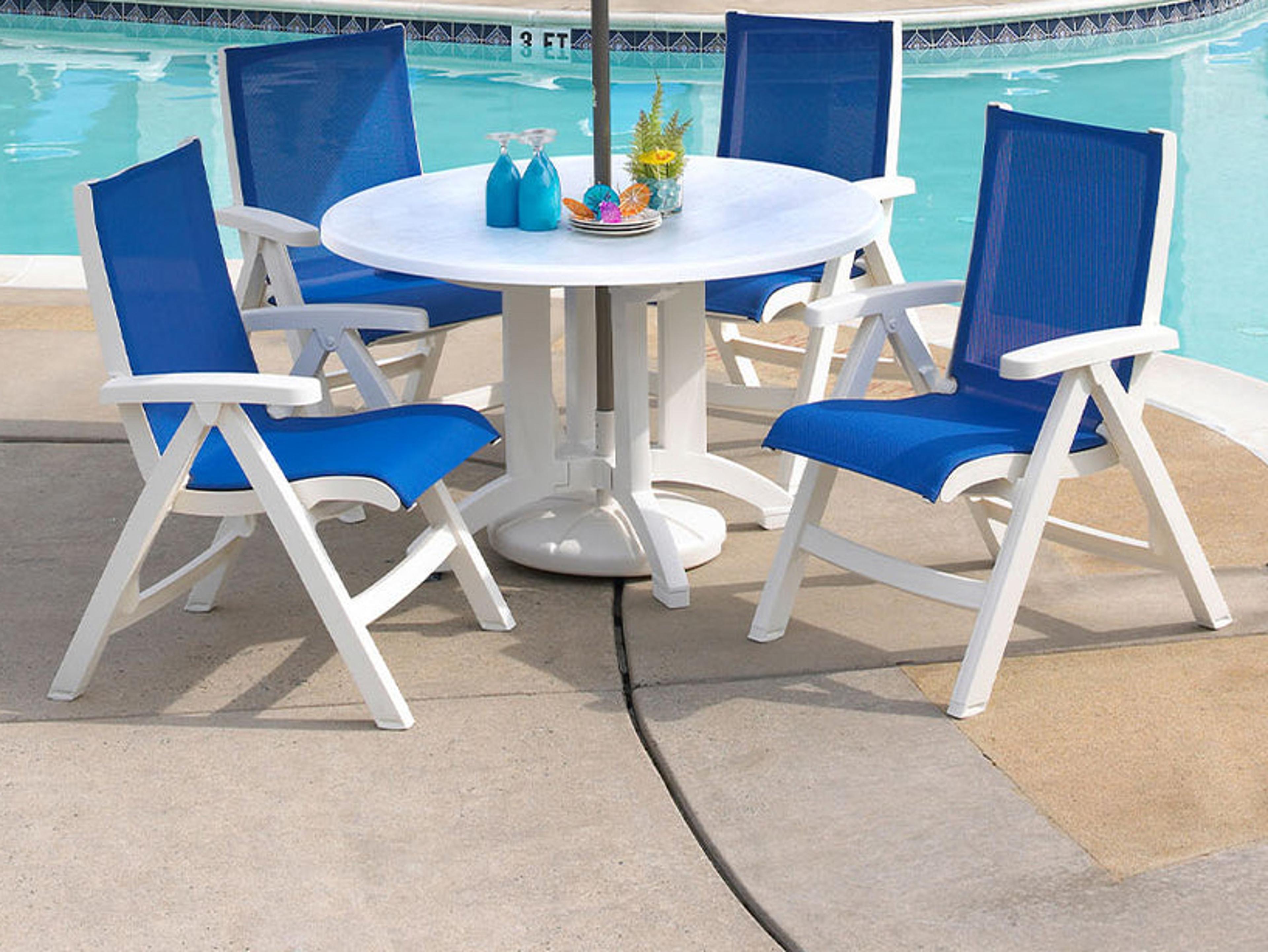 Grosfillex Jamaica Beach Resin Sling Patio Lounge Set