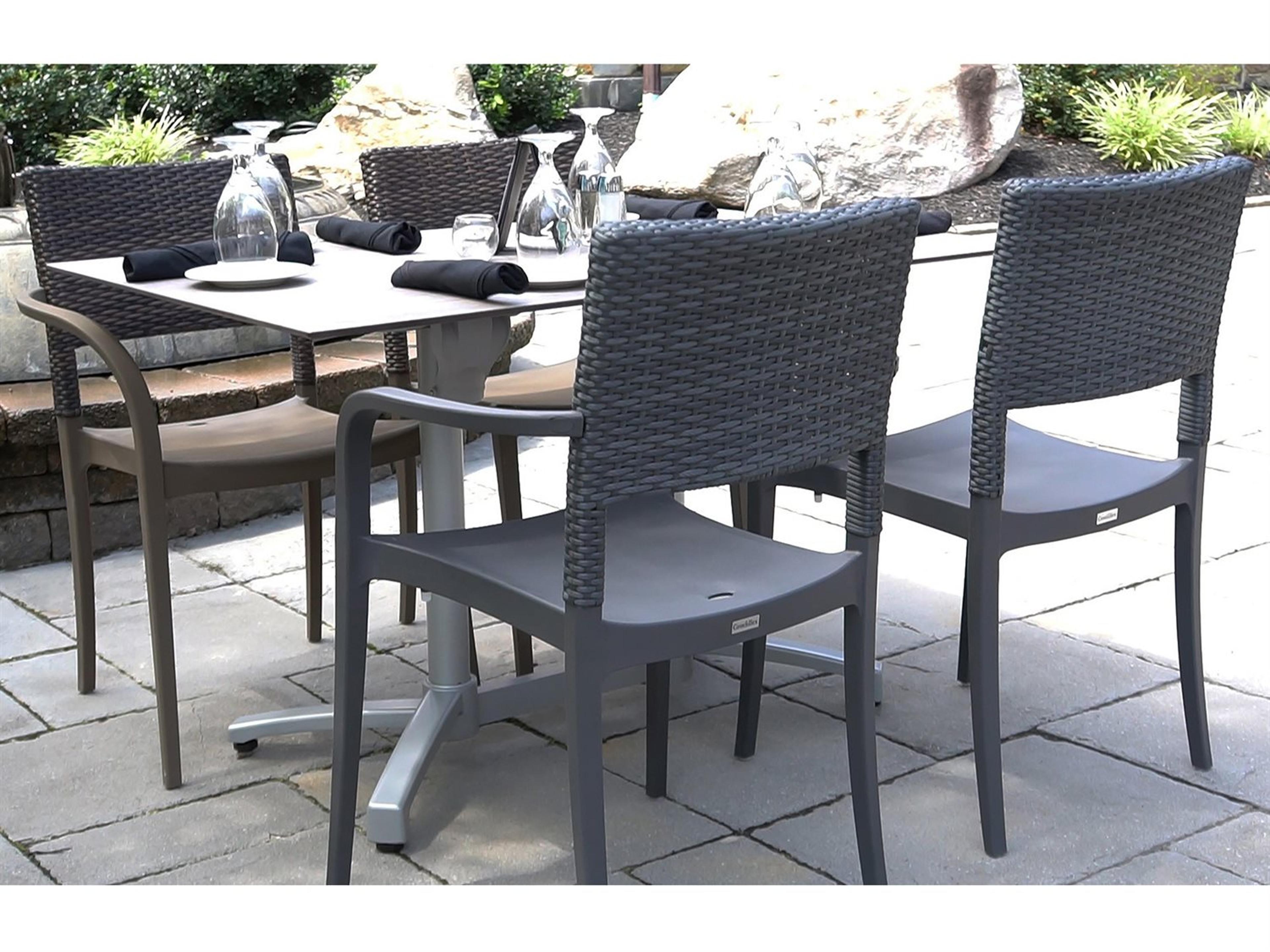 Grosfillex Java Resin Bronze Outdoor Patio Dining Set