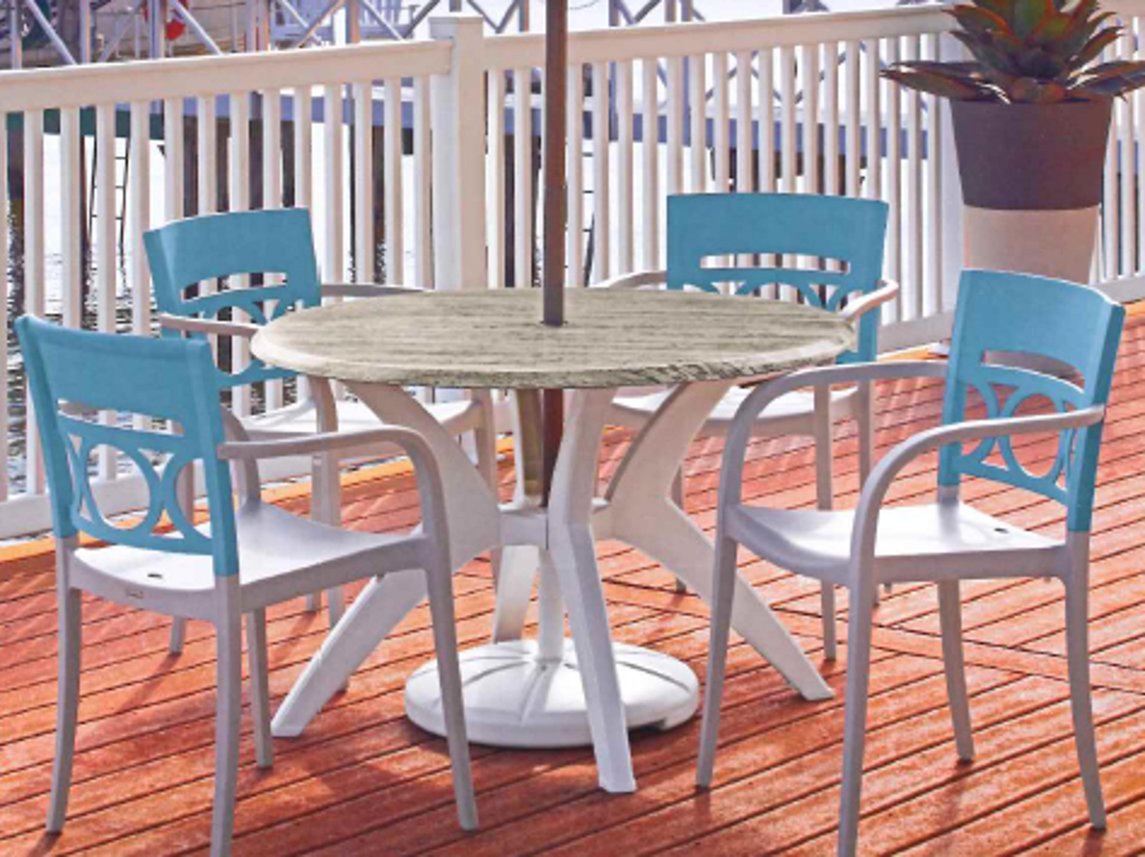 Grosfillex Moon Resin Patio Dining Set