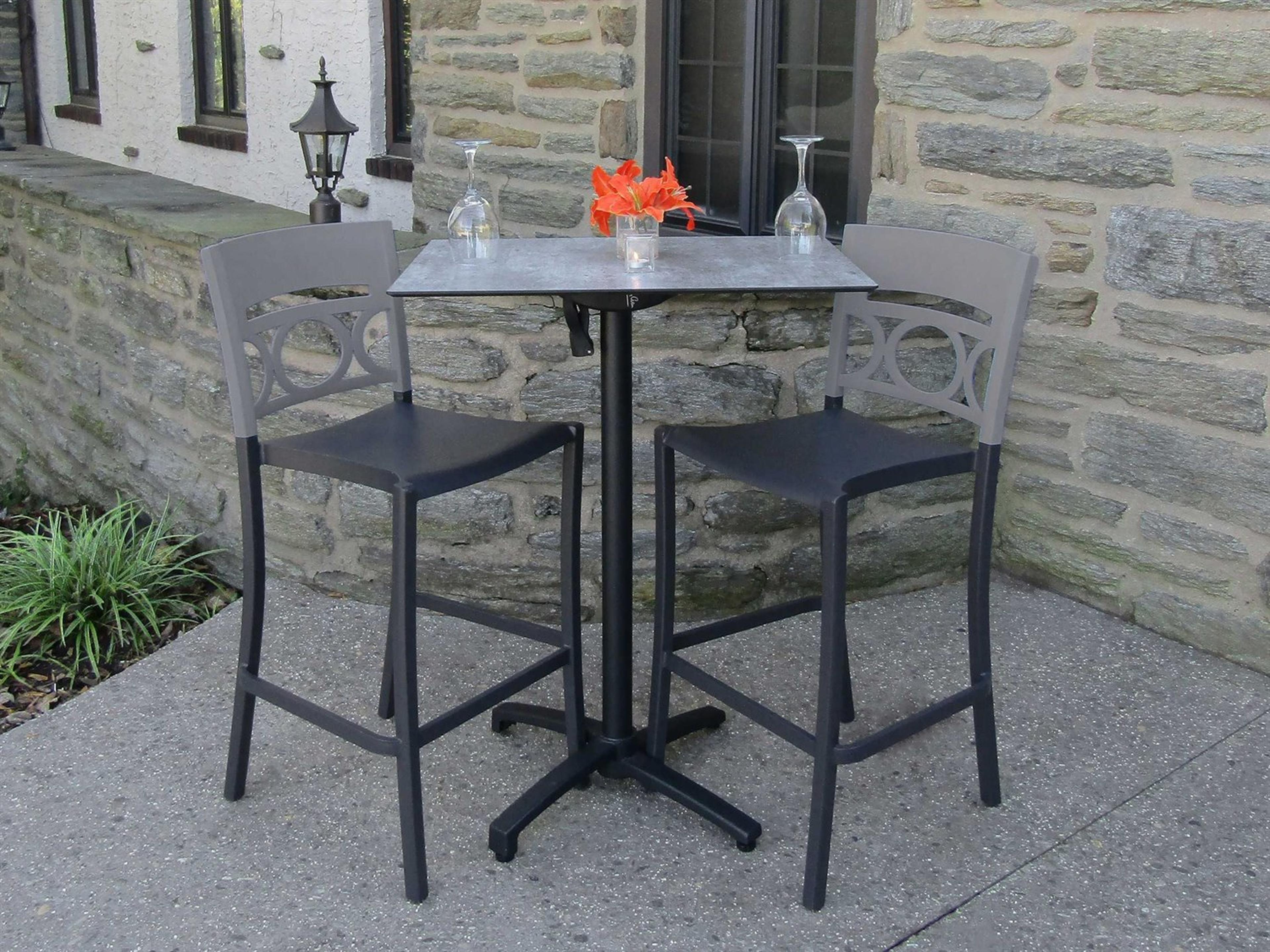 Grosfillex Moon Resin Titanium Gray/Charcoal Bar Set