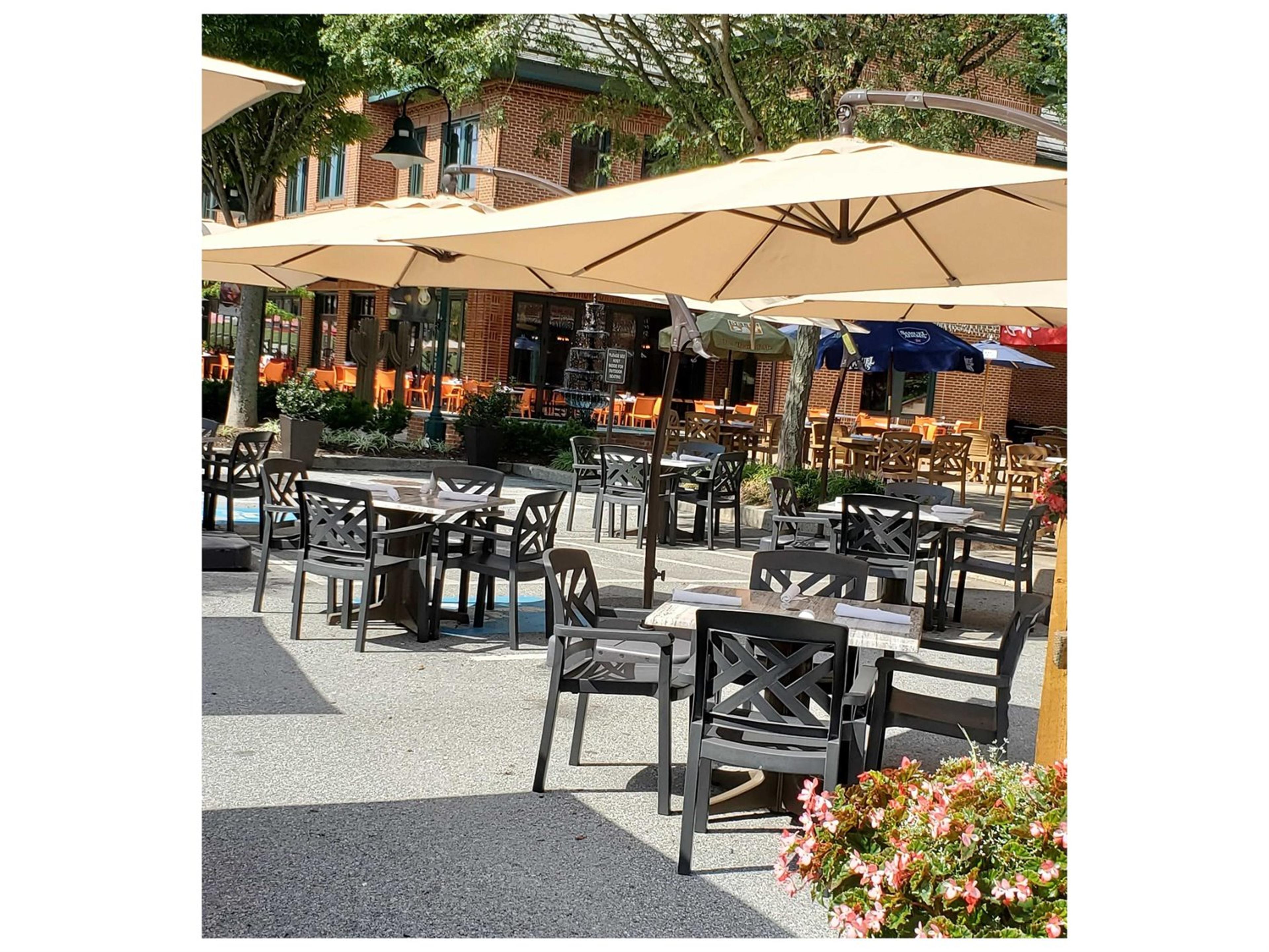 Grosfillex Sanibel Resin Charcoal Outdoor Patio Dining Set