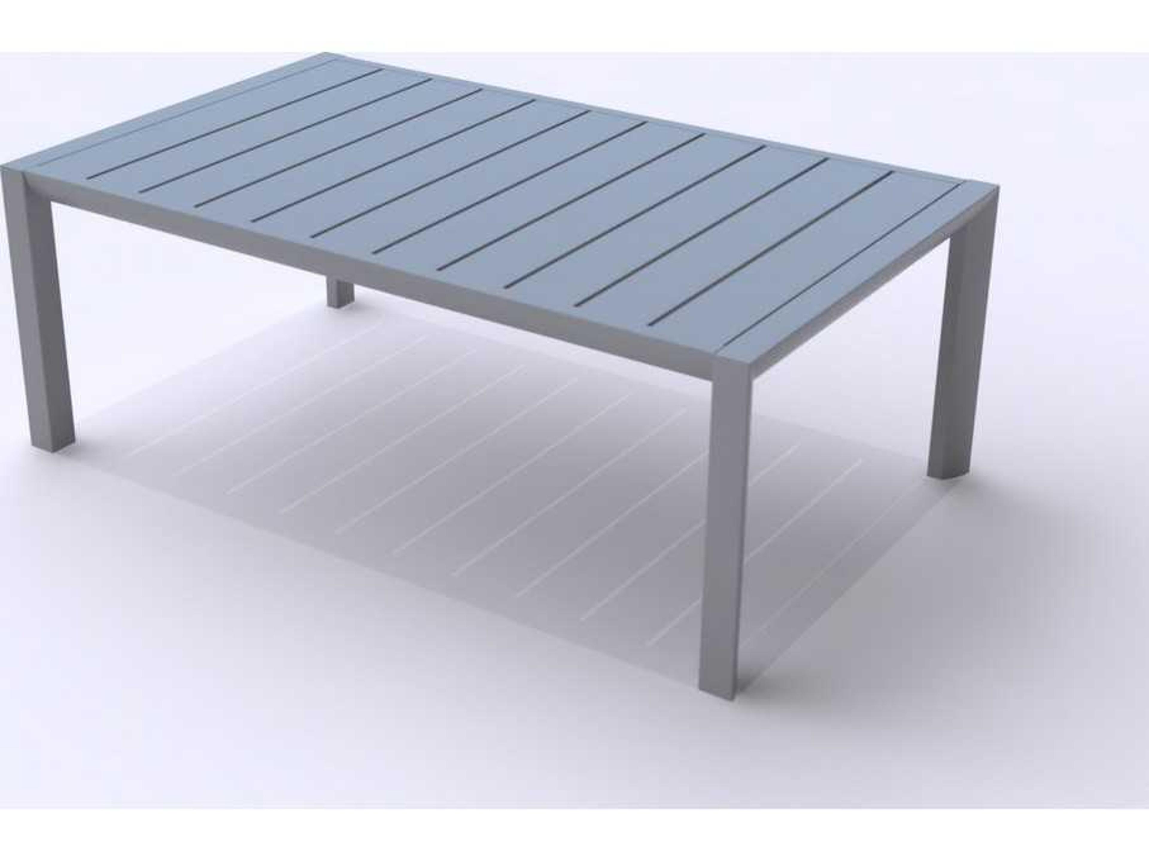 Grosfillex Sunset Aluminum Platinum Gray Rectangular Outdoor Coffee Table