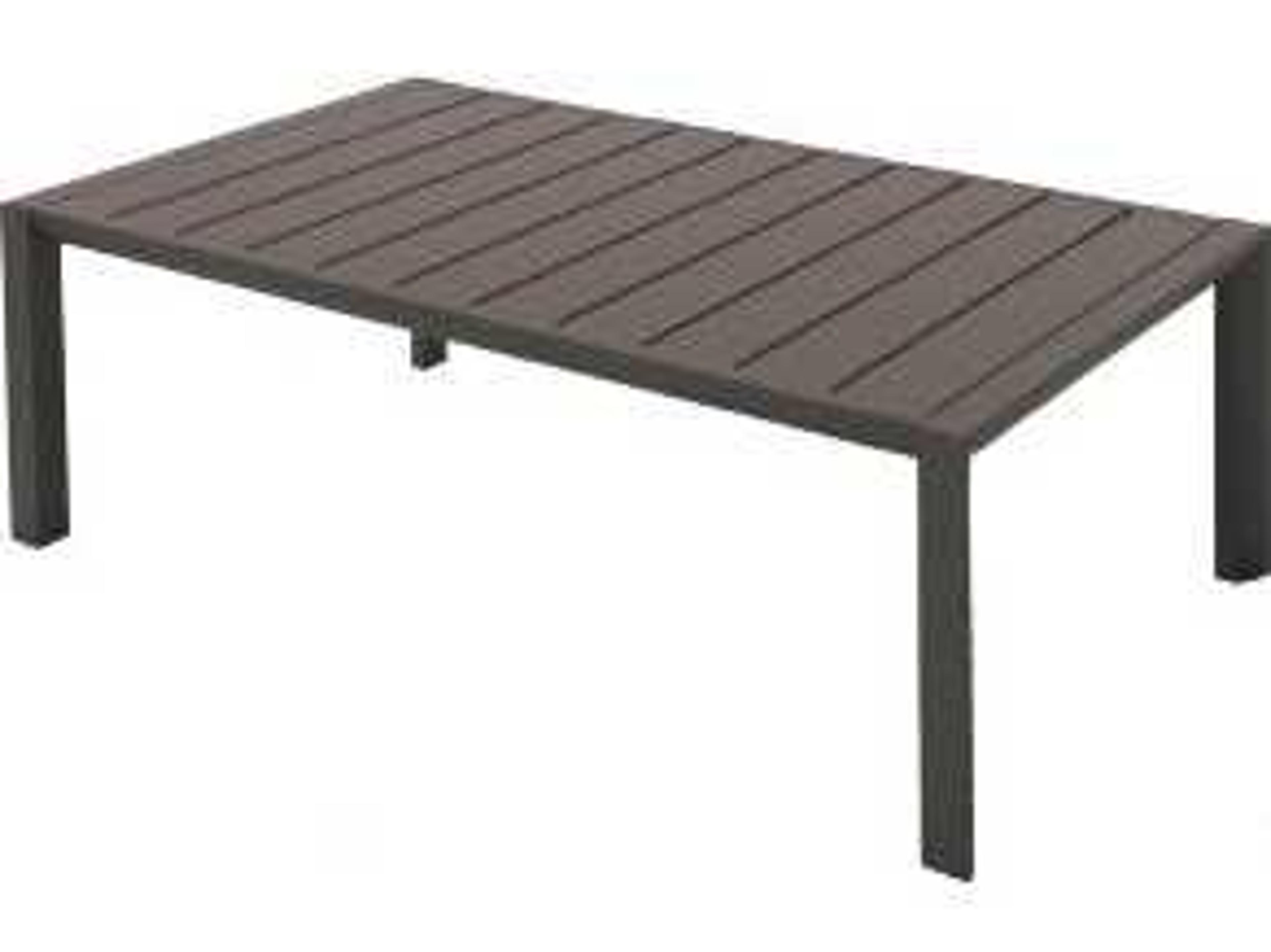 Grosfillex Sunset Aluminum Fusion Bronze Rectangular Outdoor Patio Coffee Table