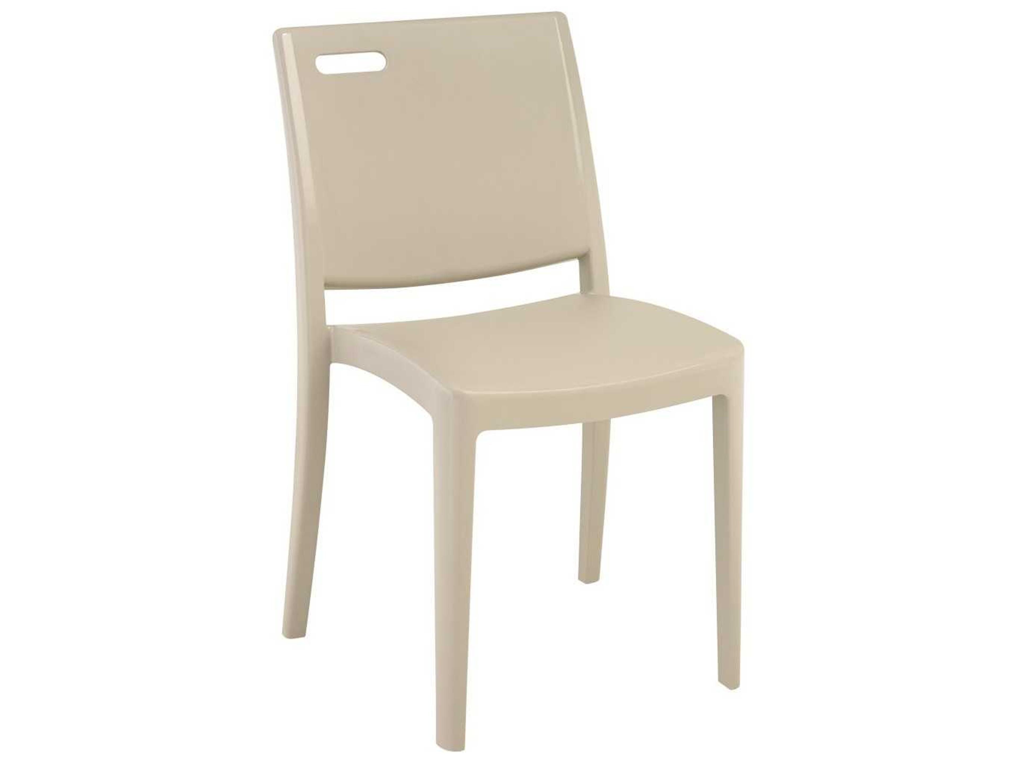 Grosfillex Metro Resin Linen Stacking Patio Dining Side Chair