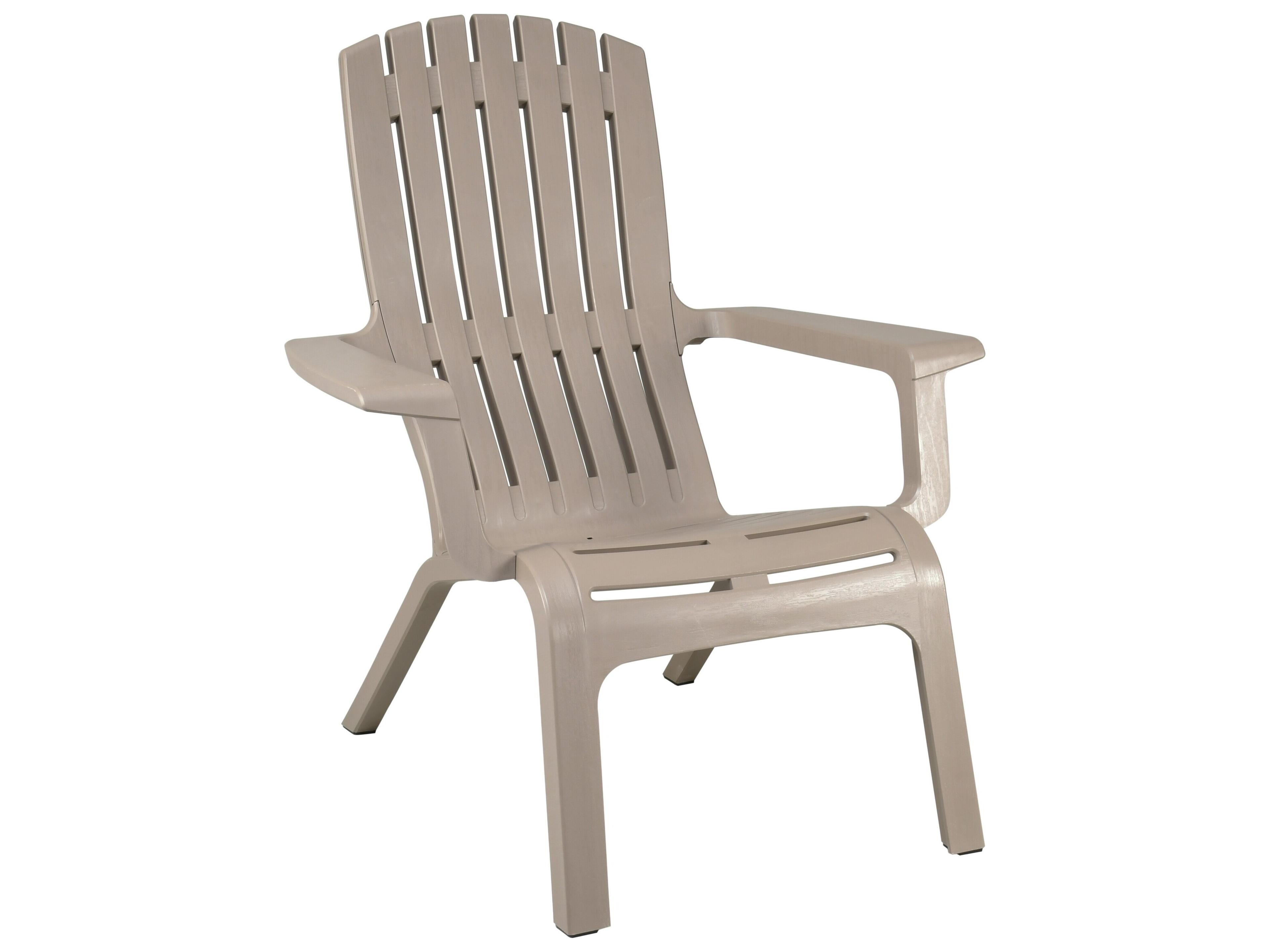 Grosfillex Westport Resin French Taupe Outdoor Patio Adirondack Chair