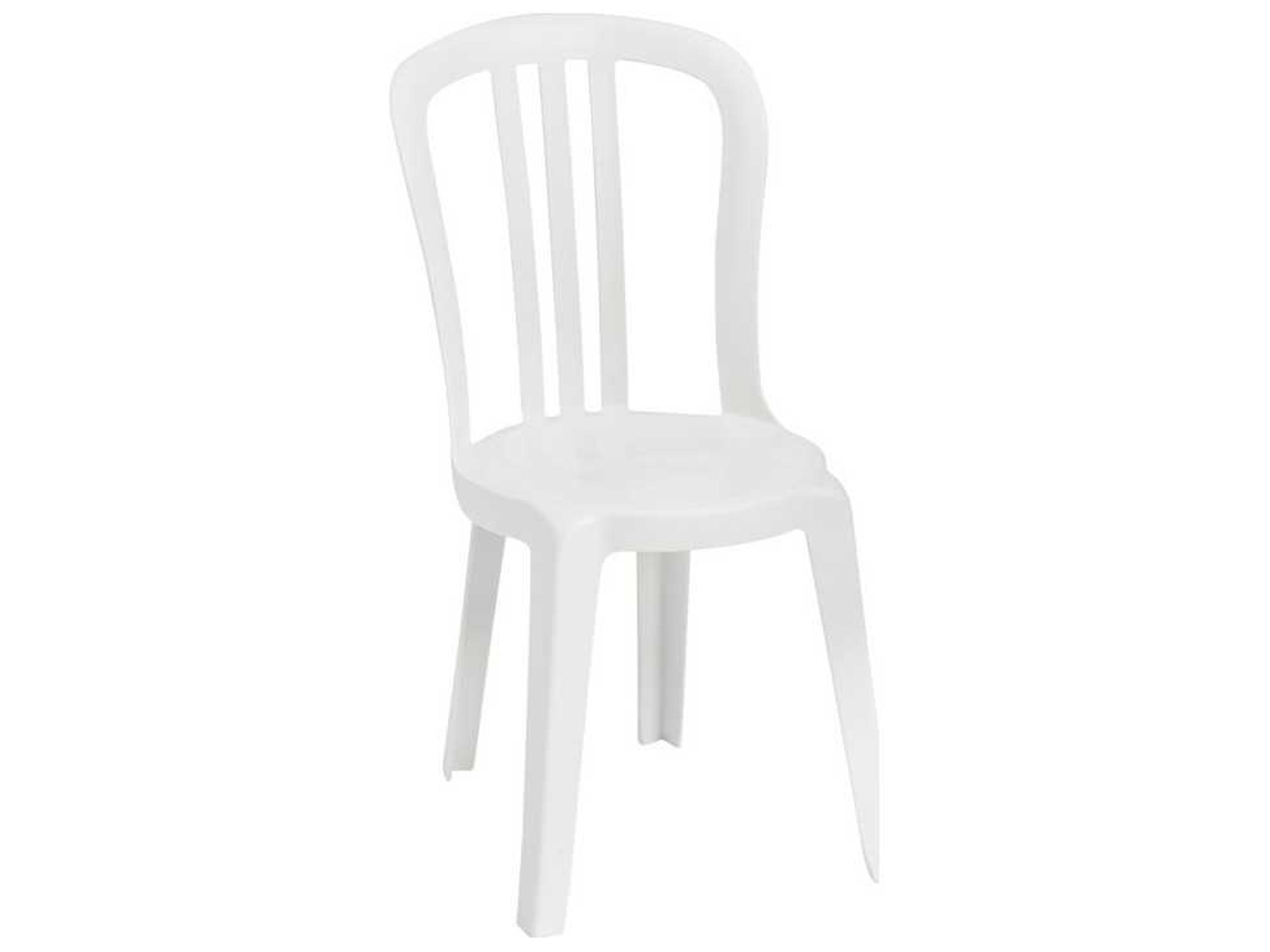 Grosfillex Miami Resin White Stacking Bistro Side Chair