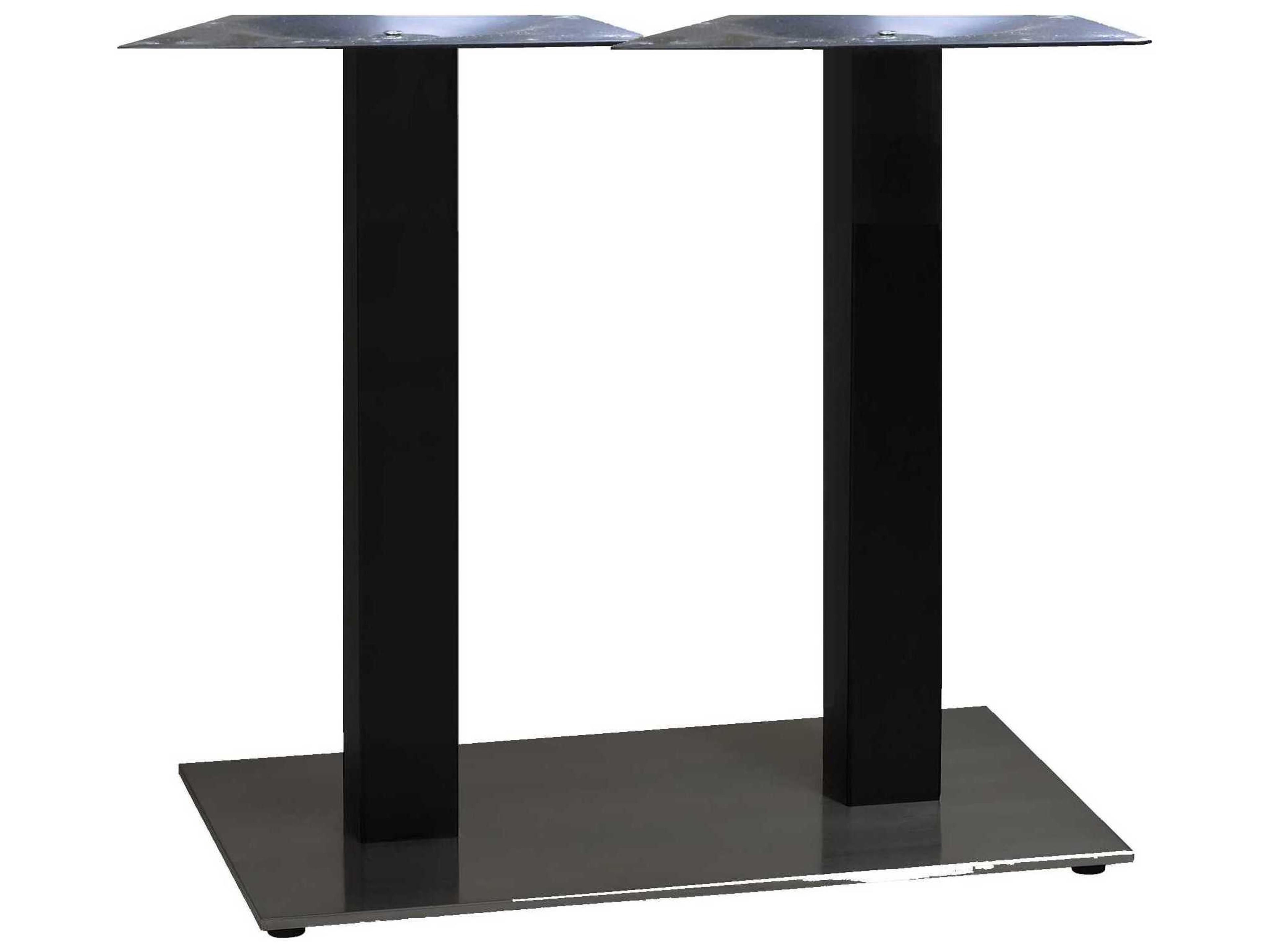 Grosfillex Gamma Steel Black Rectangular Dining Height Lateral Table Base