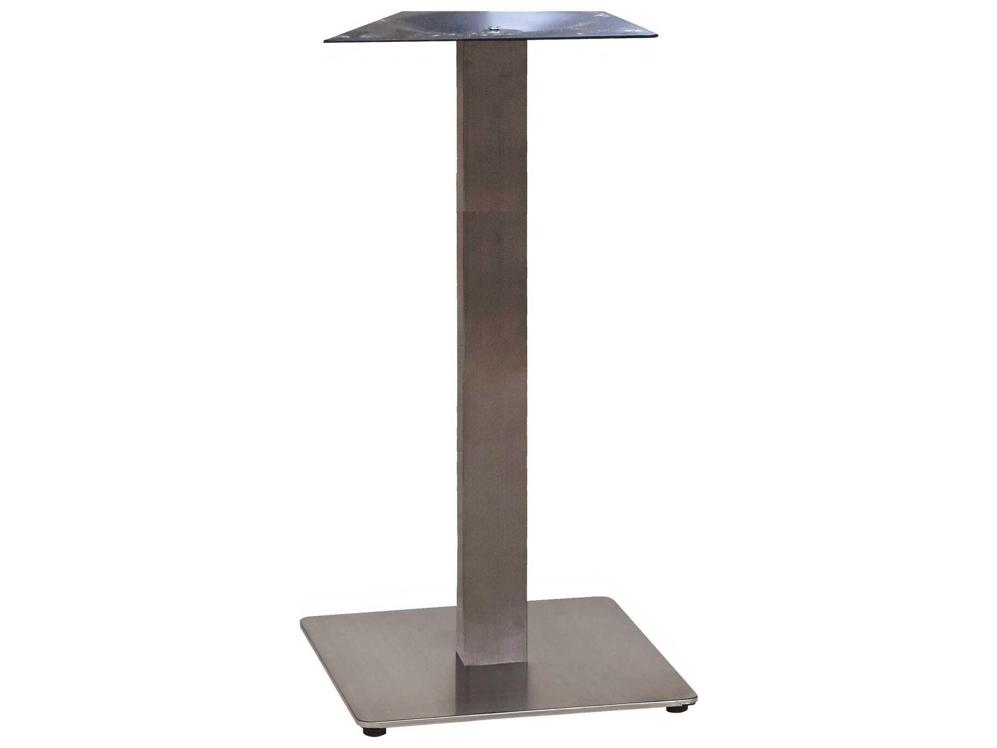 Grosfillex Gamma Steel Silver Gray Square Bar Height Table Base