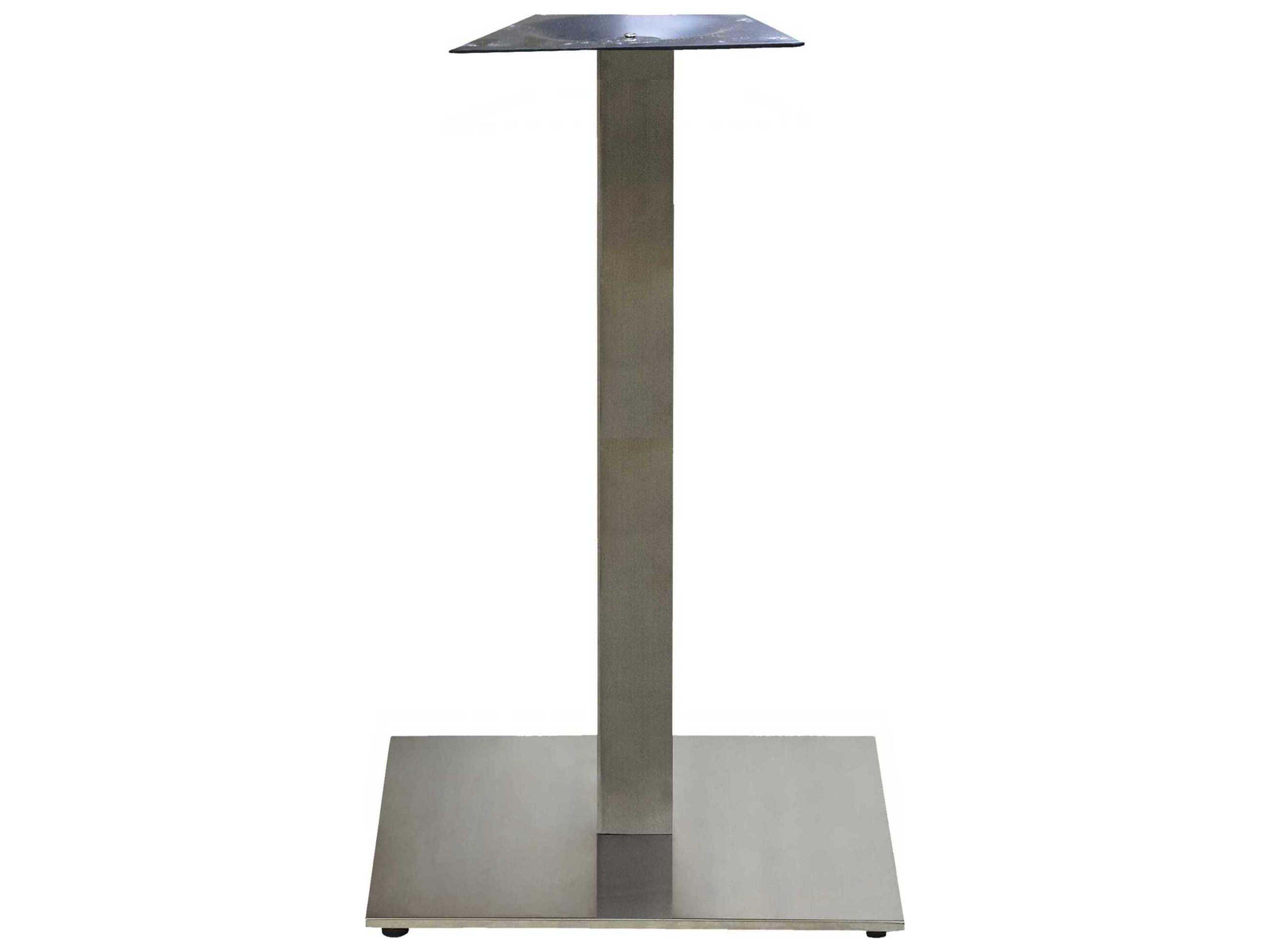 Grosfillex Gamma Steel Silver Gray Marine Square Bar Height Table Base