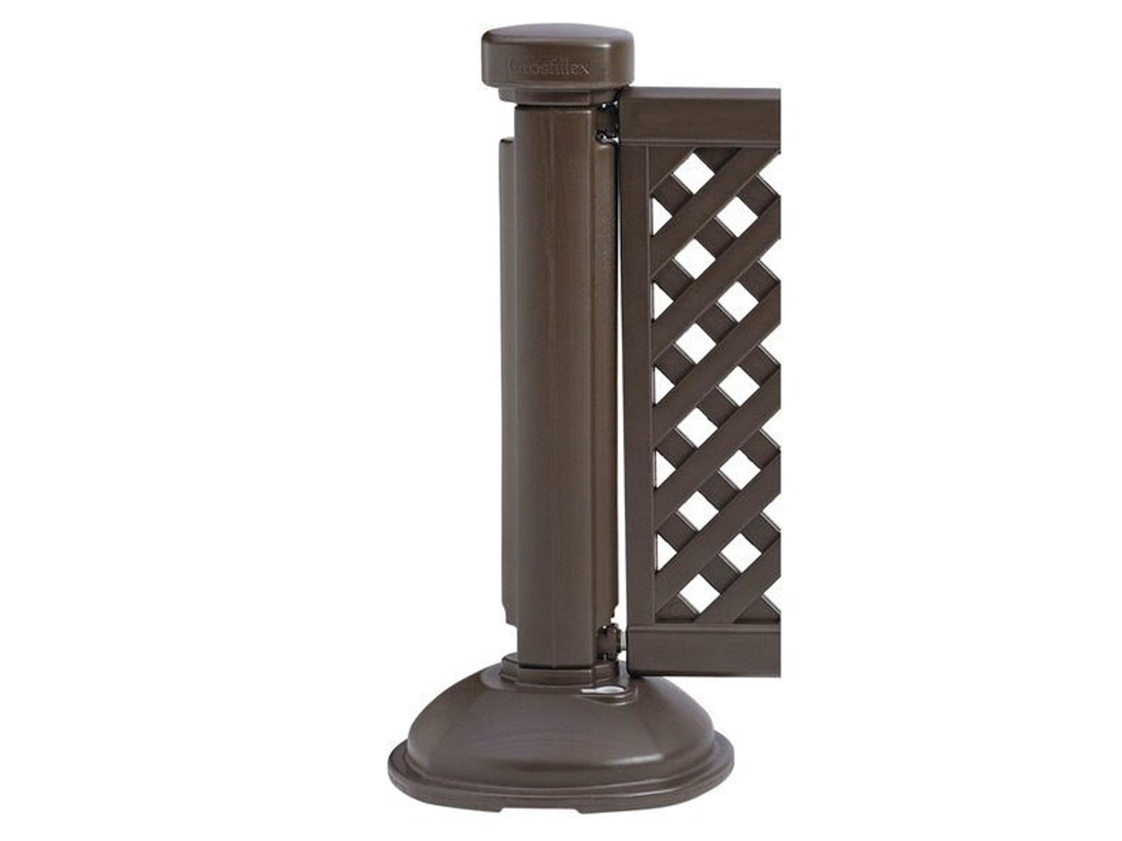 Grosfillex Crowd Control Resin Brown Fence Post & Interlocking Base