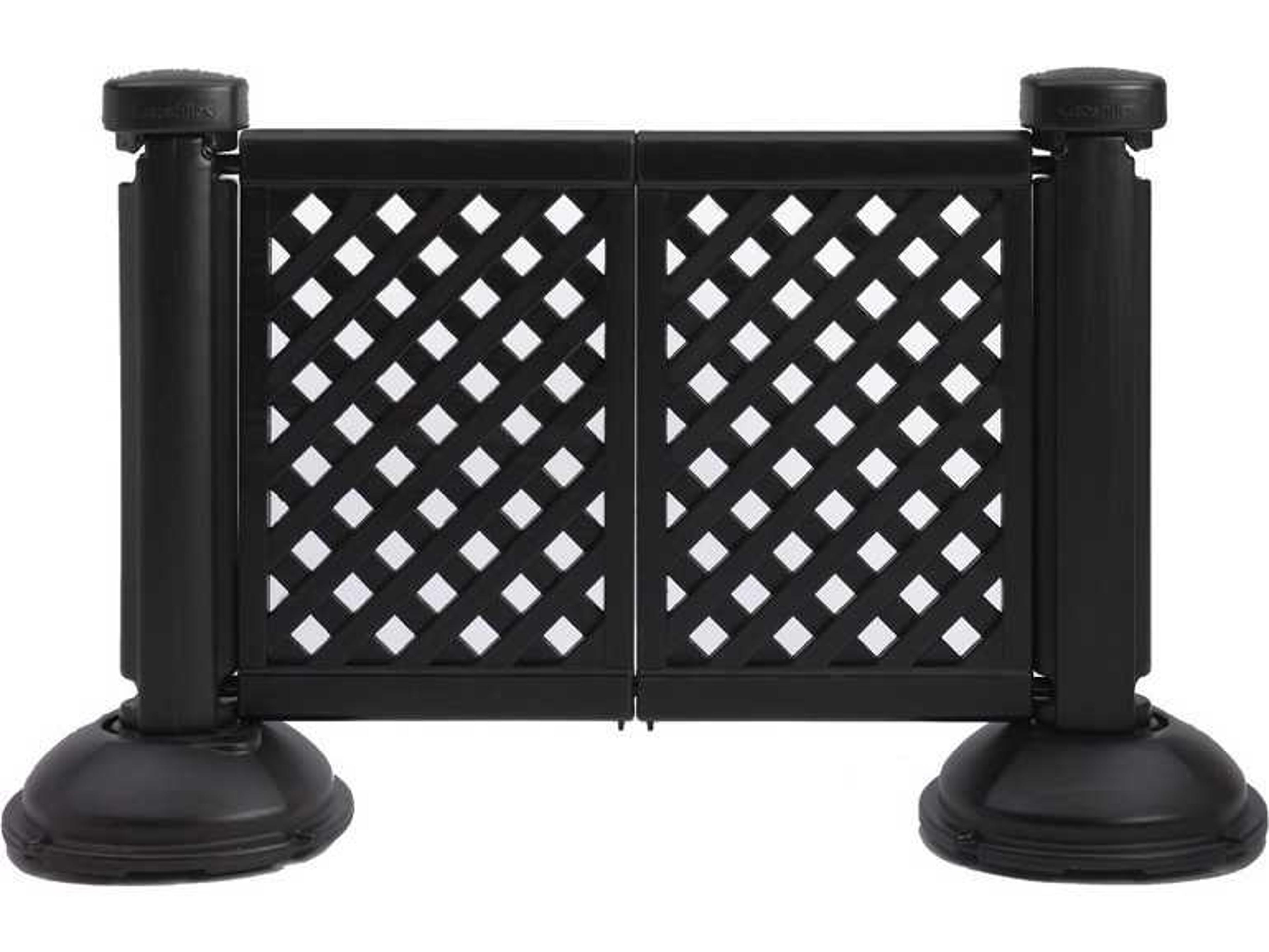 Grosfillex Crowd Control Resin Black 2-Panel Section of Portable Fencing