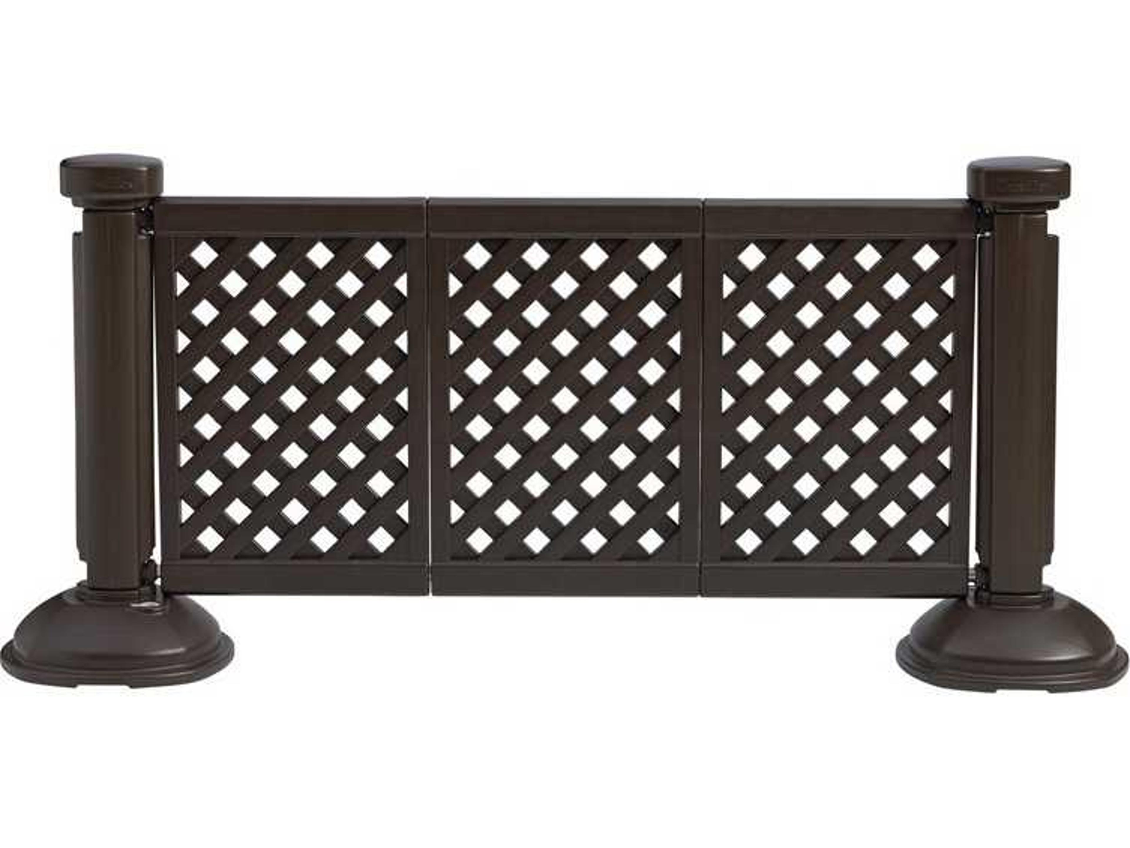 Grosfillex Crowd Control Resin Black 3-Panel Section of Portable Fencing
