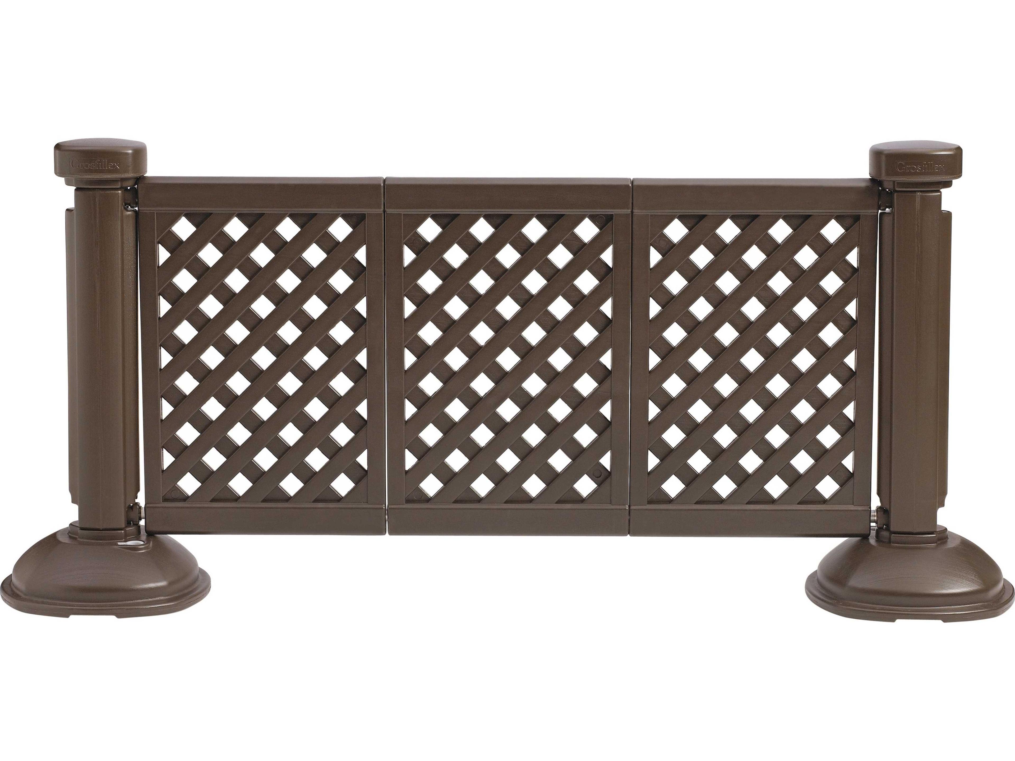 Grosfillex Crowd Control Resin Brown 3-Panel Section of Portable Fencing