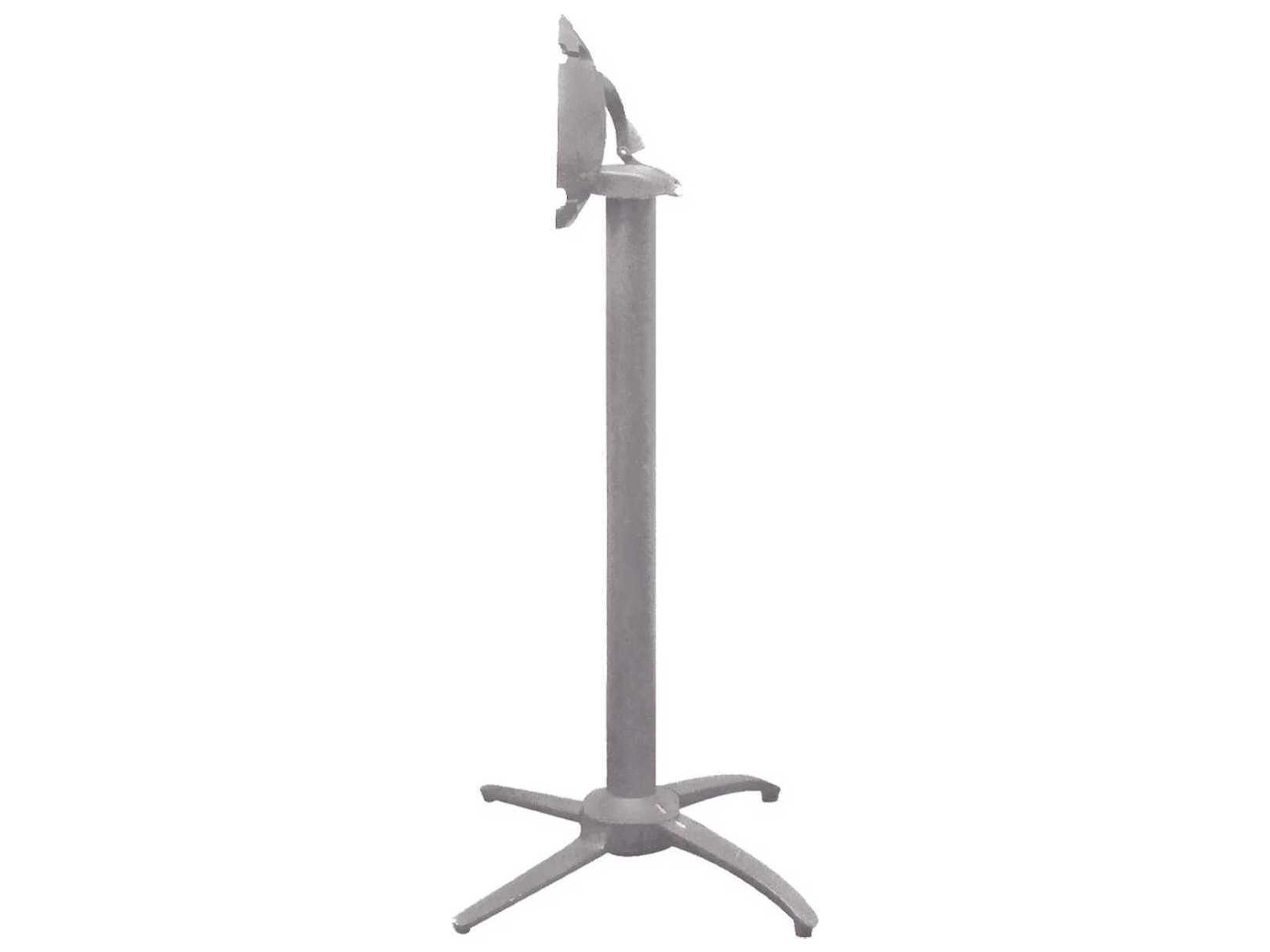 Grosfillex Quattro Aluminum Silver Gray Contact Terrace Bar Height Table Base