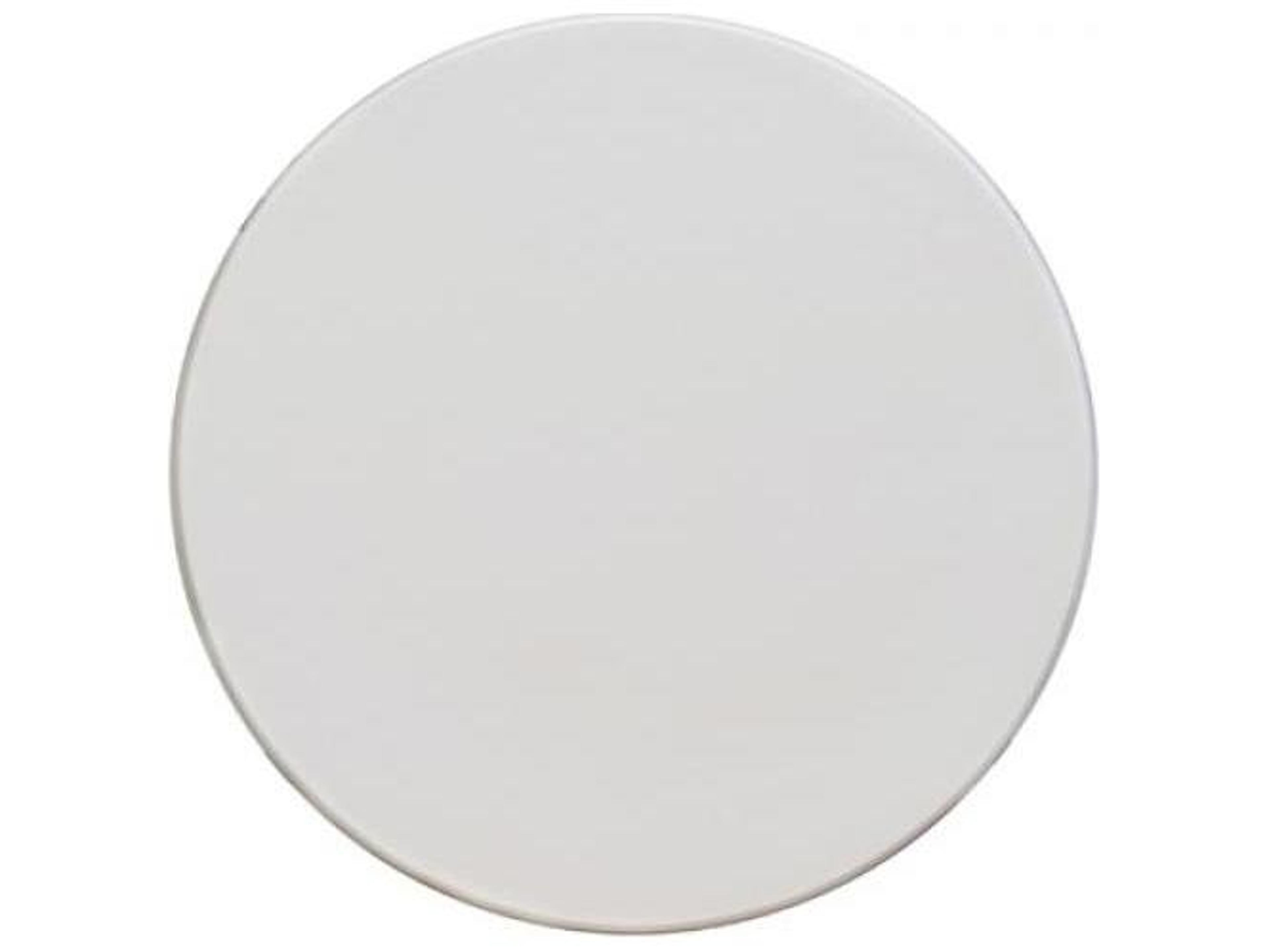 Grosfillex Molded Melamine Resin White Round Table Top