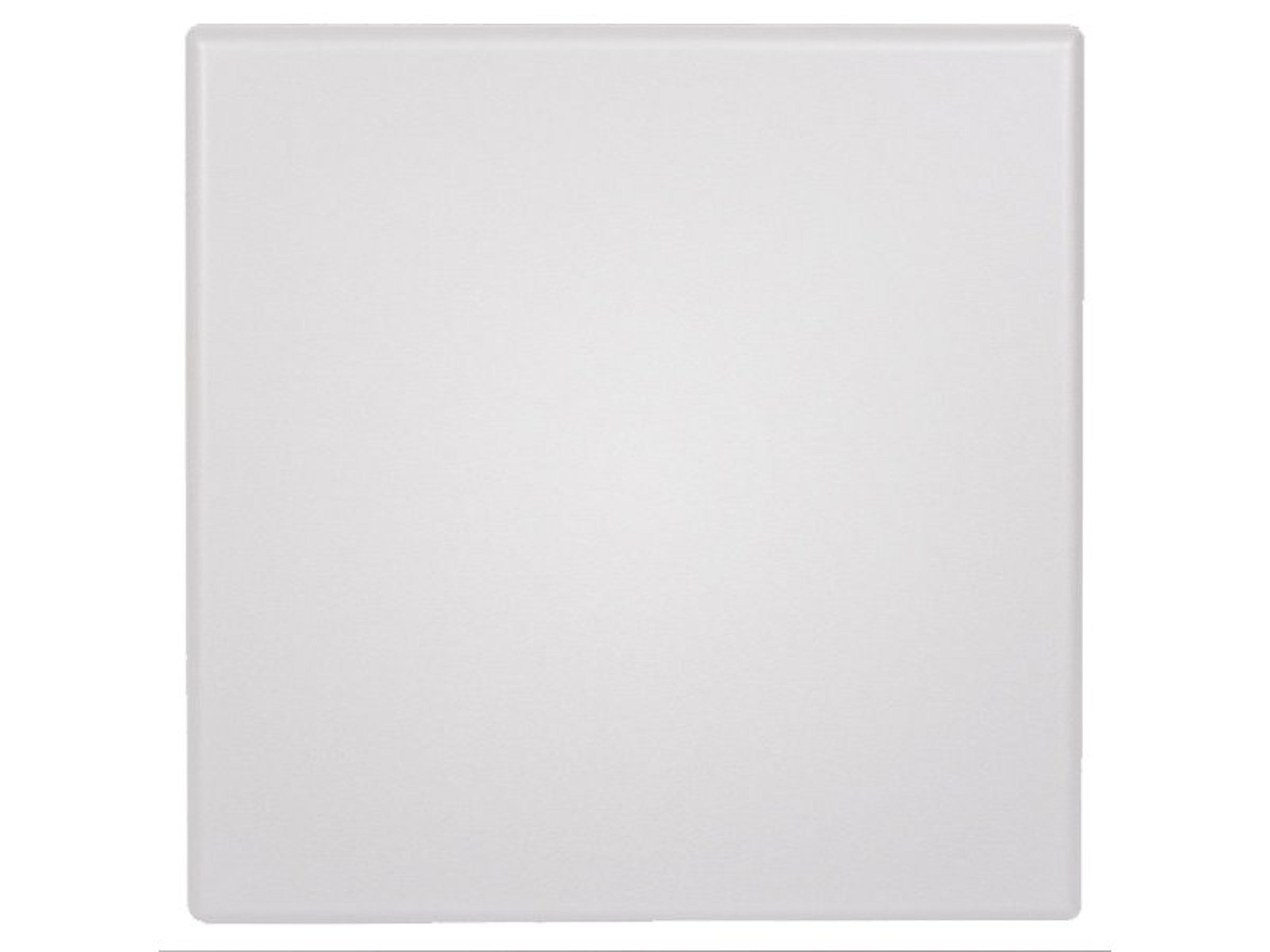 Grosfillex Molded Melamine Resin White Square Table Top with Umbrella Hole