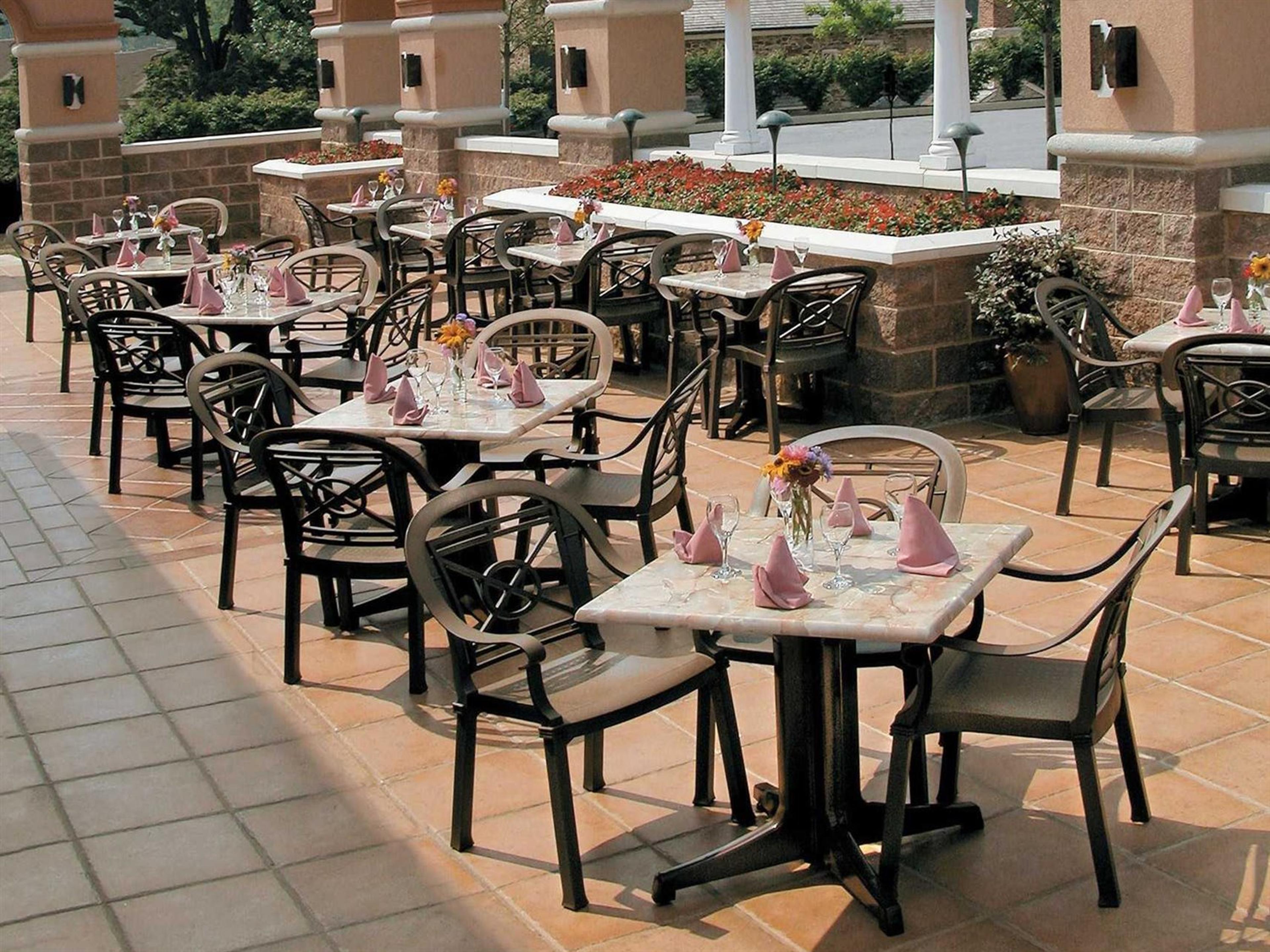 Grosfillex Victoria Resin Bronze Mist Outdoor Dining Set