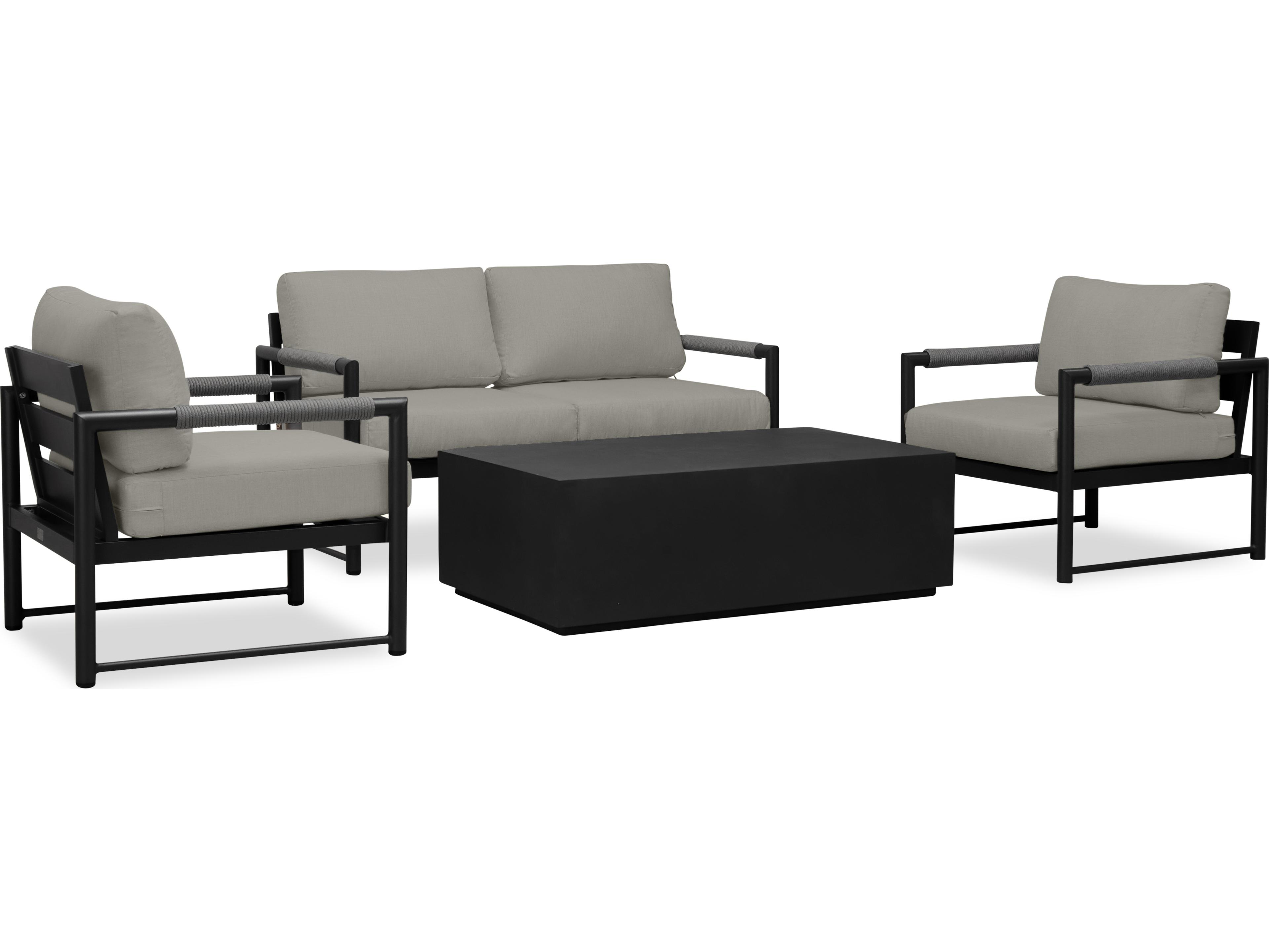 Harmonia Living Alto Aluminum 5 Piece Loveseat Patio Lounge Set