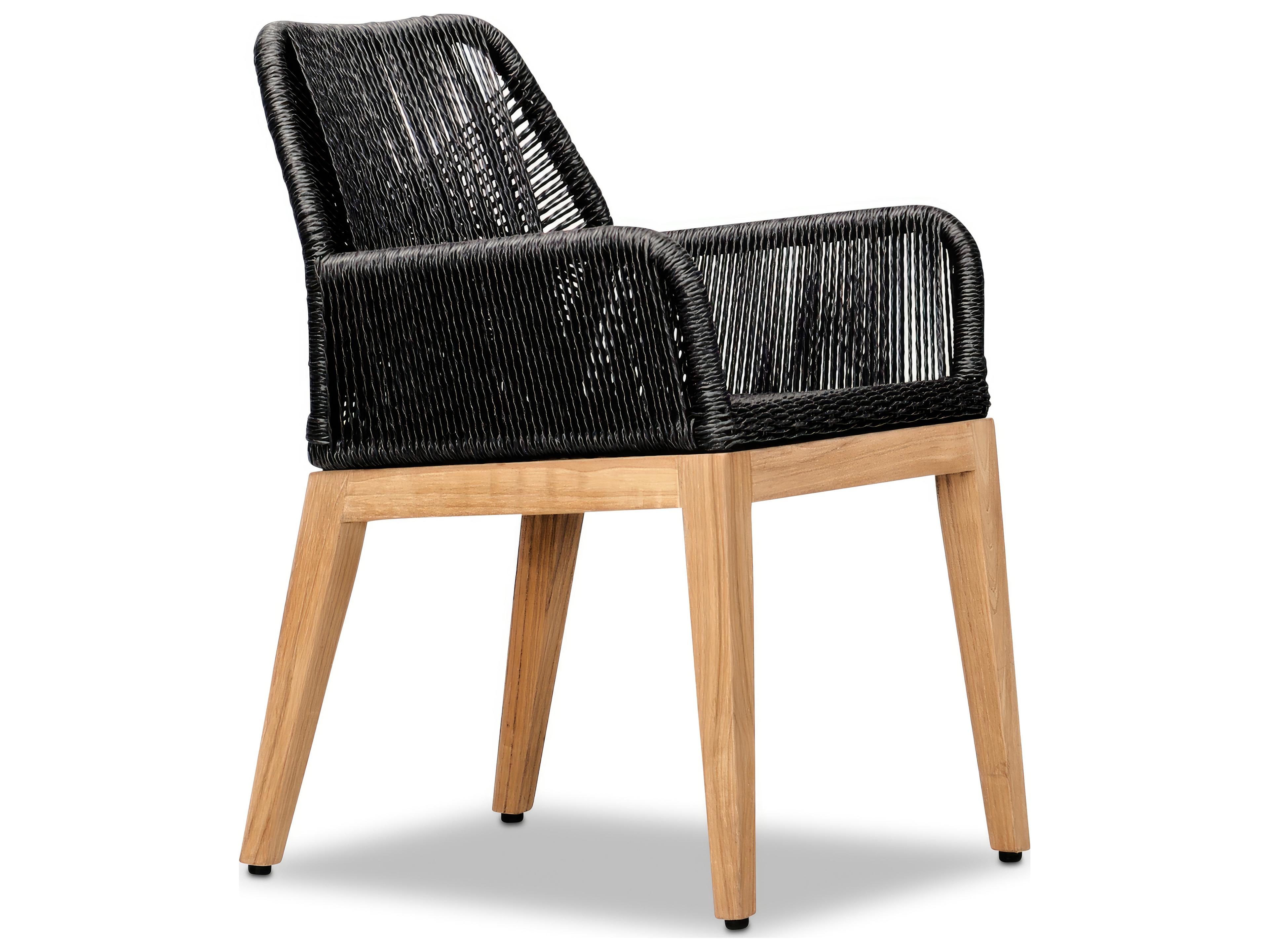 Harmonia Living Carl Teak Rope Outdoor Dining Arm Chair