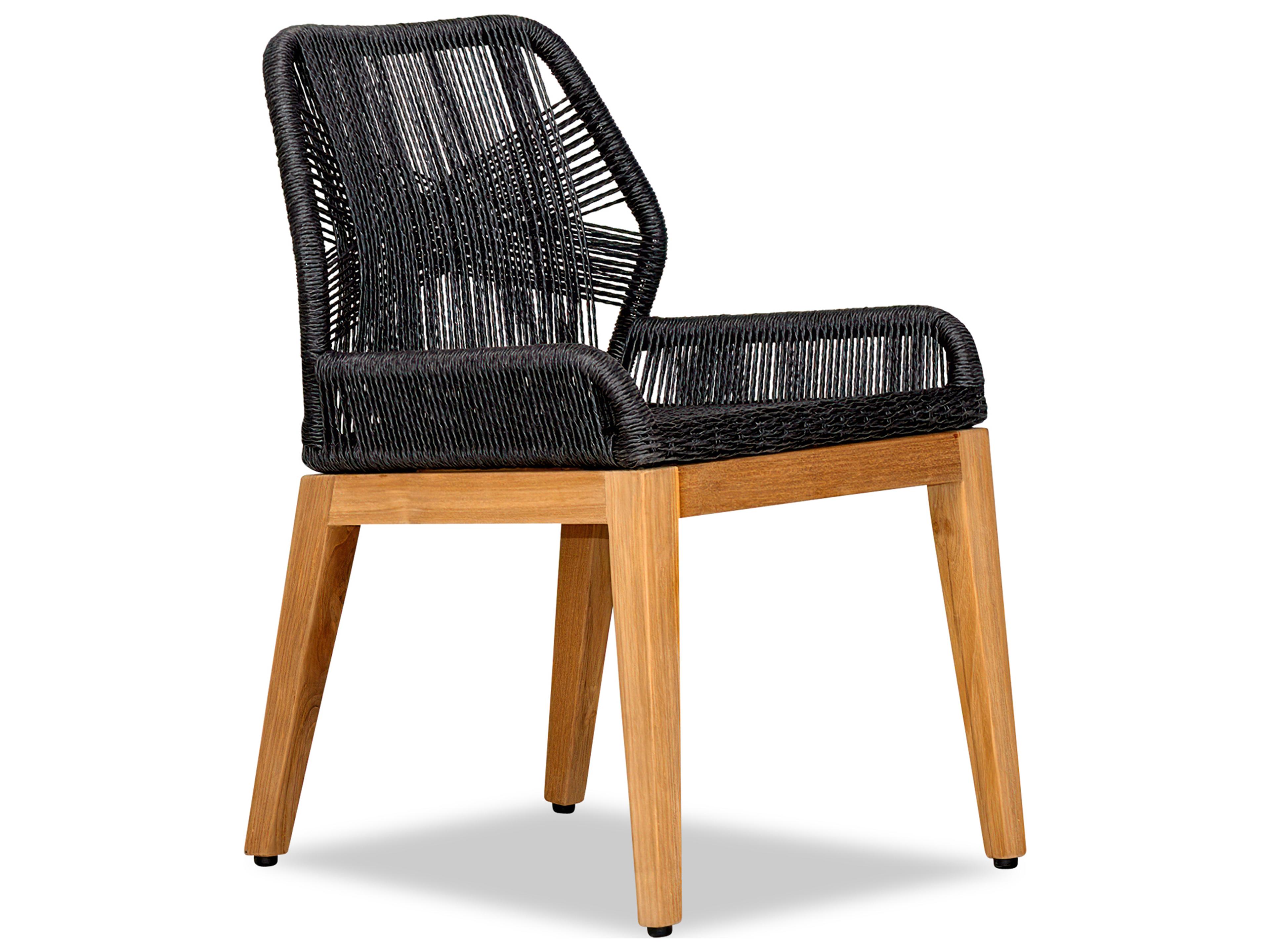 Harmonia Living Carl Teak Rope Patio Dining Side Chair