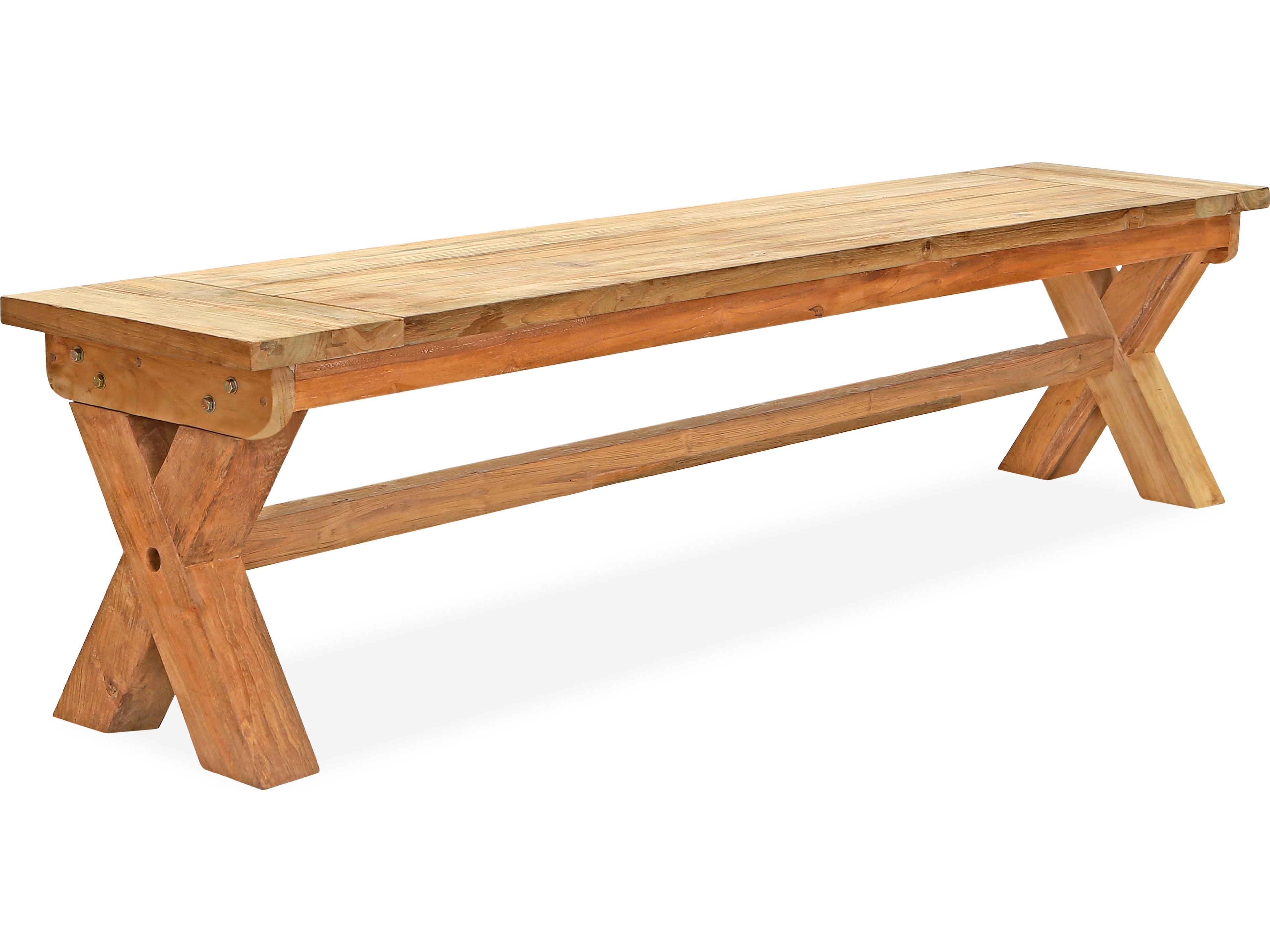 Harmonia Living Fields Reclaimed Teak Dining Outdoor Patio Bench