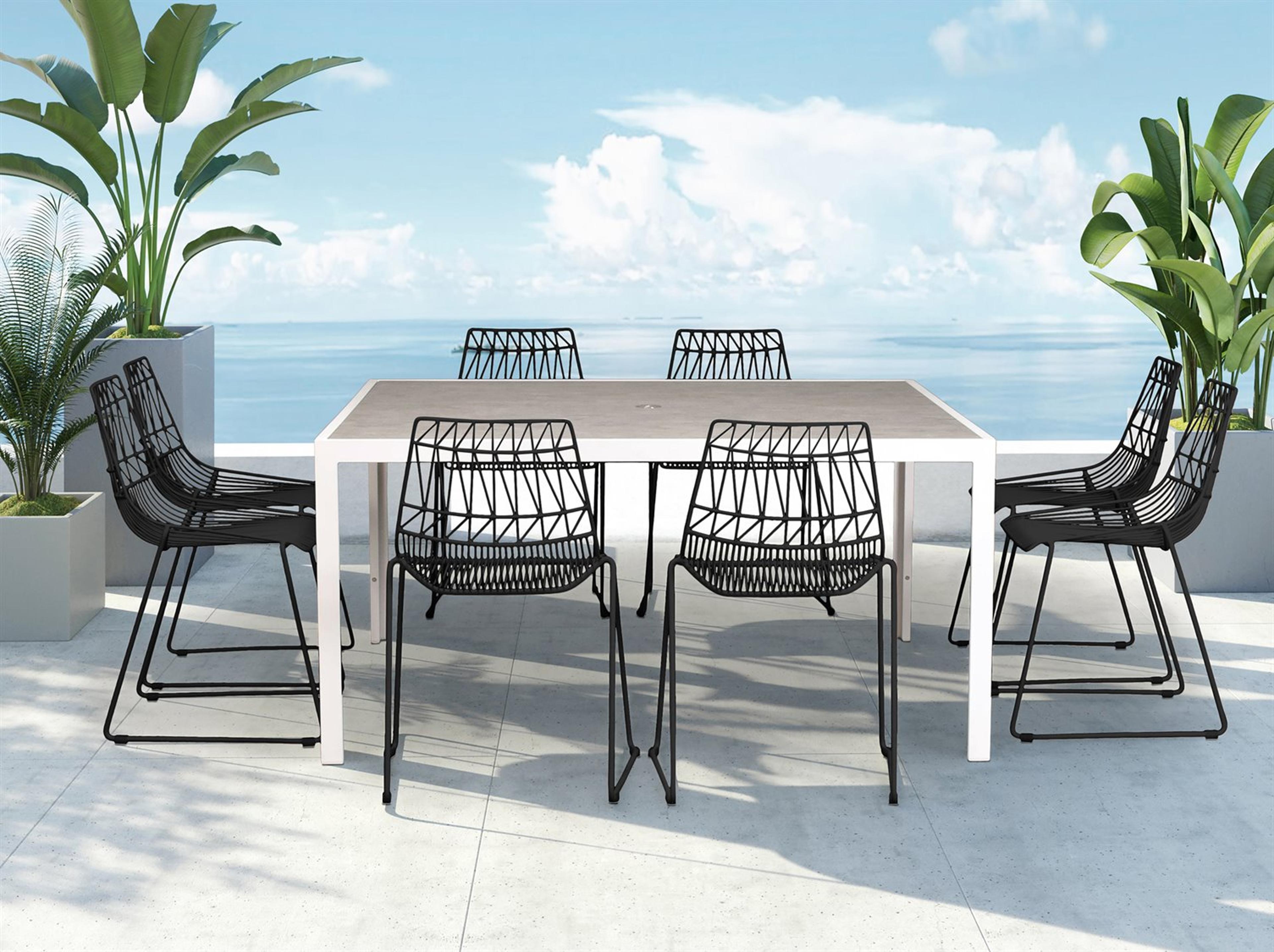 Harmonia Living Ace Steel 9 Piece Square Outdoor Dining Set