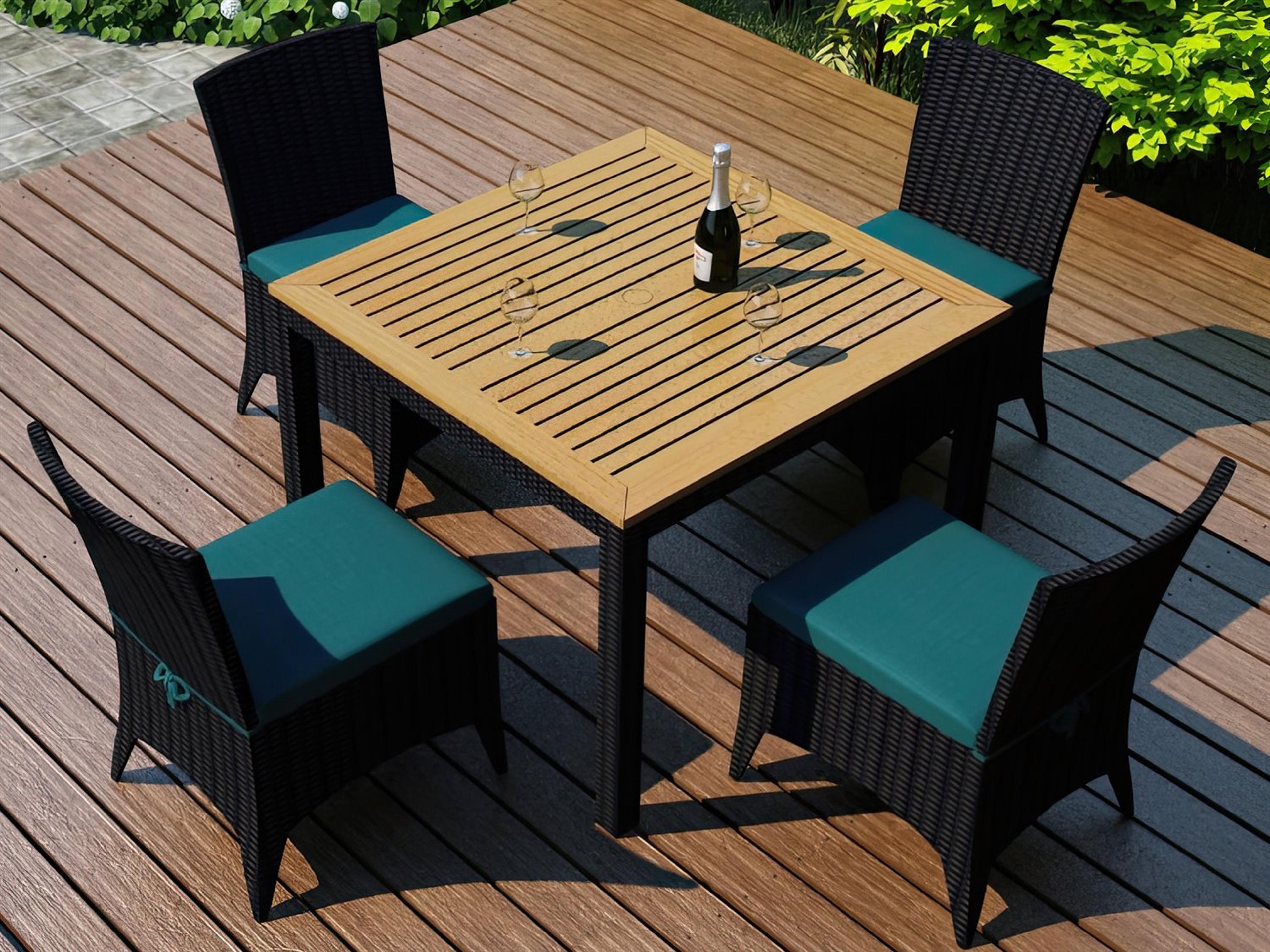Harmonia Living Arbor Wicker 5 Piece Outdoor Dining Set