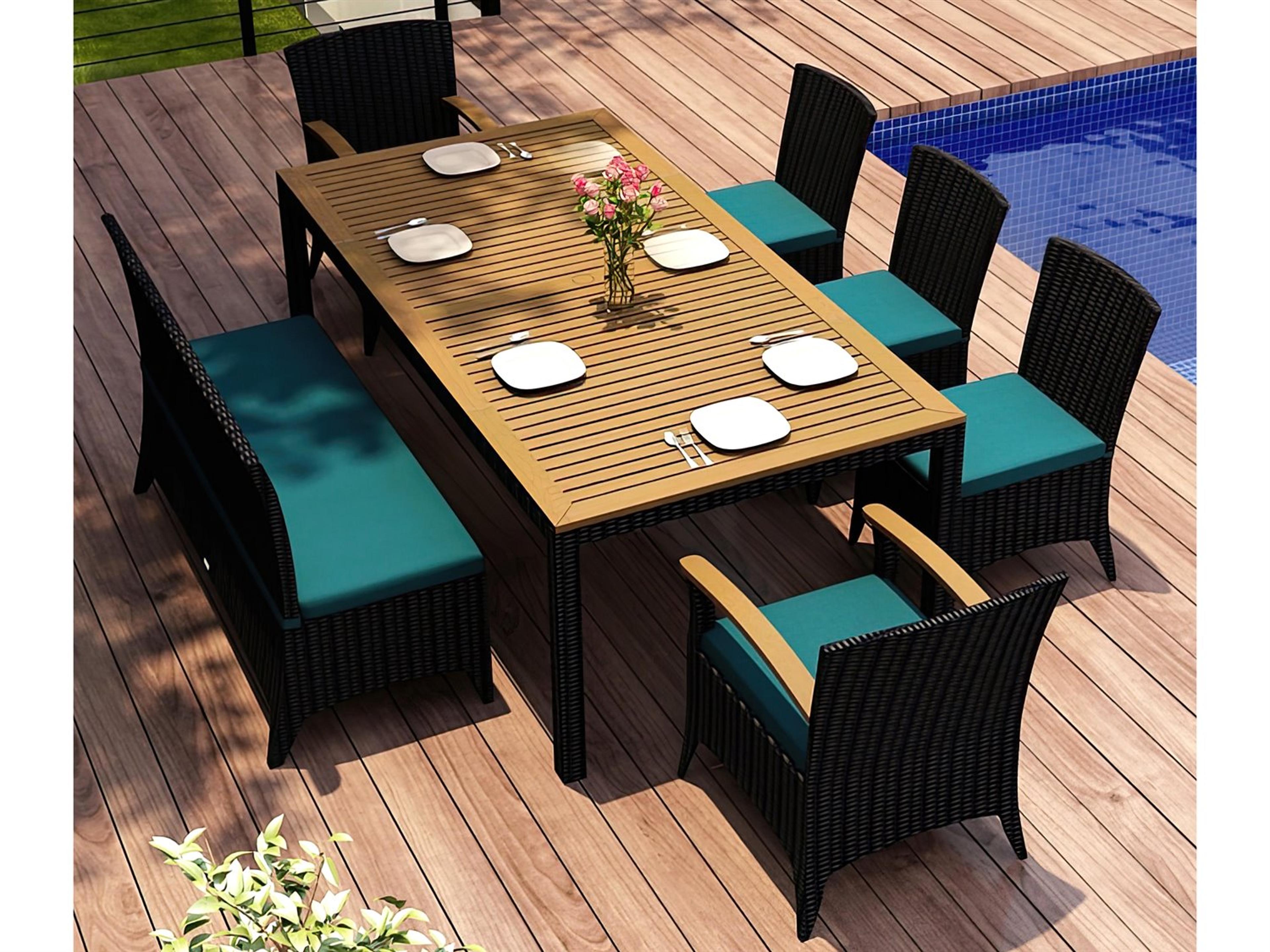 Harmonia Living Arbor Wicker 7 Piece Outdoor Patio Dining Set