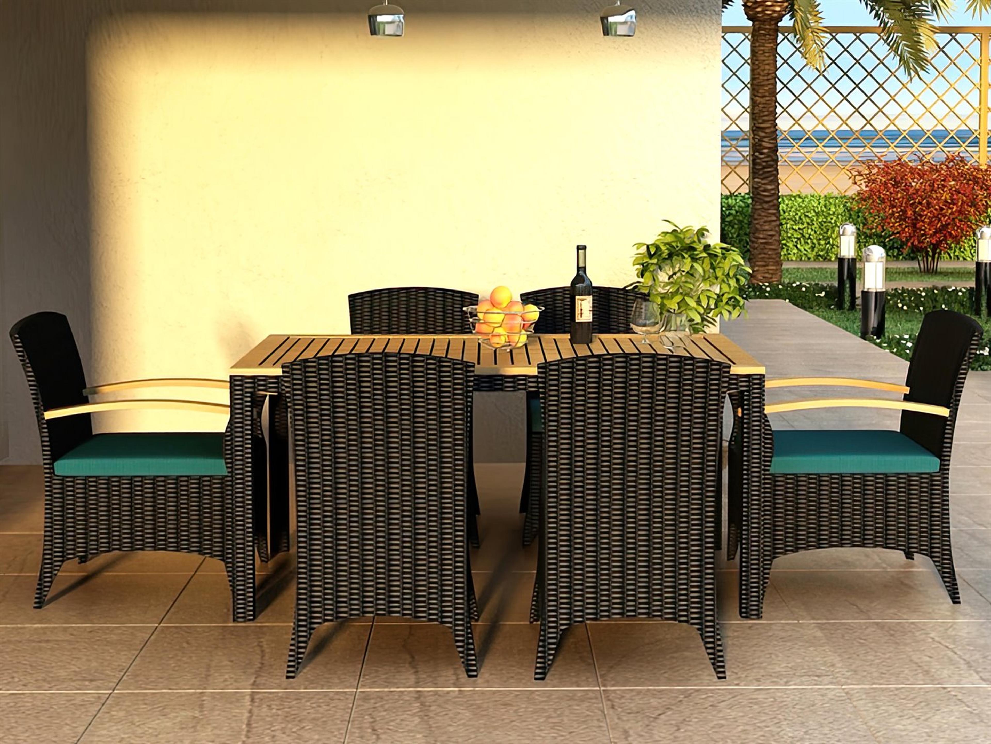 Harmonia Living Arbor Wicker 7 Piece Patio Dining Set