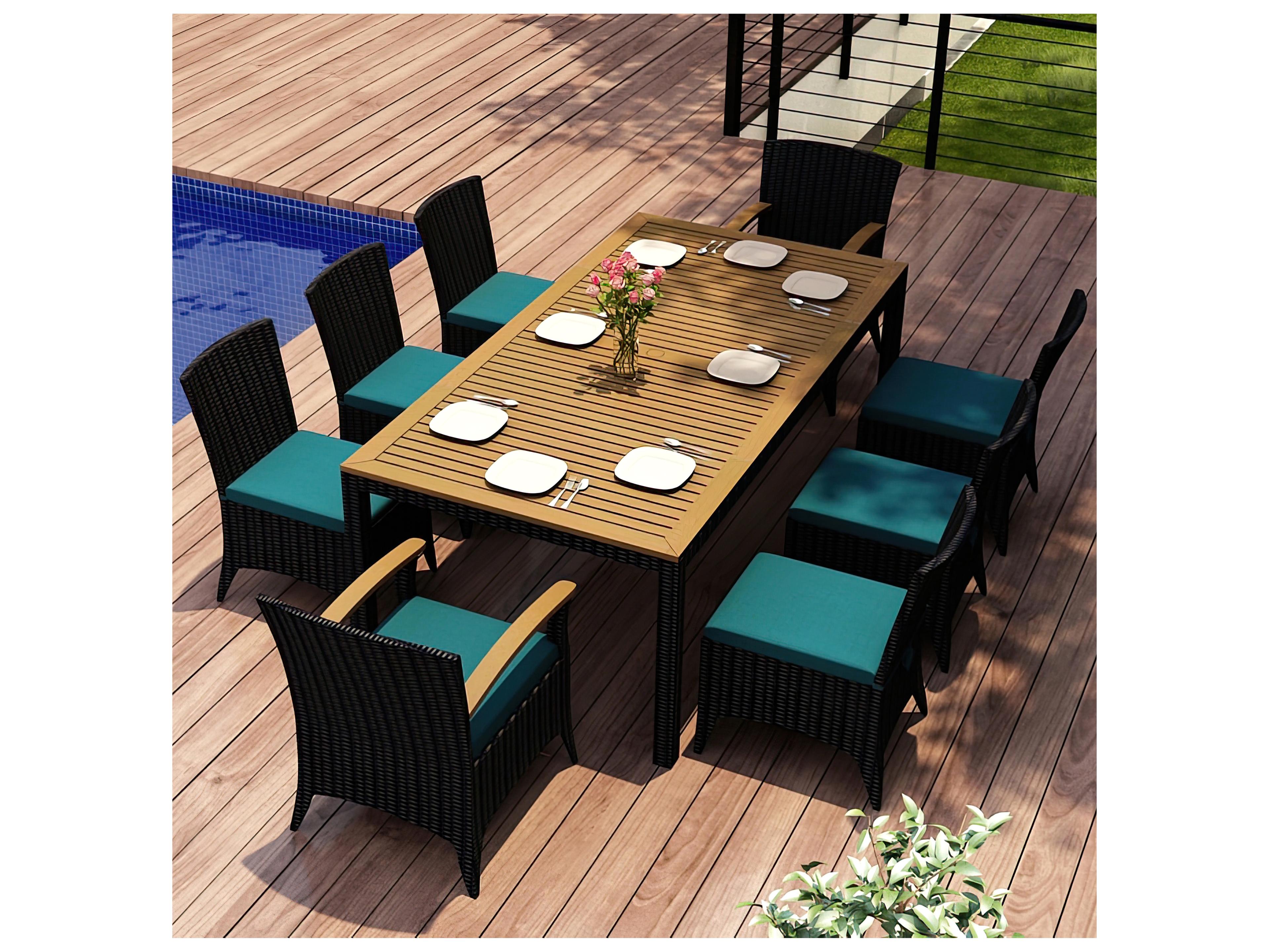Harmonia Living Arbor Wicker 9 Piece Outdoor Patio Dining Set