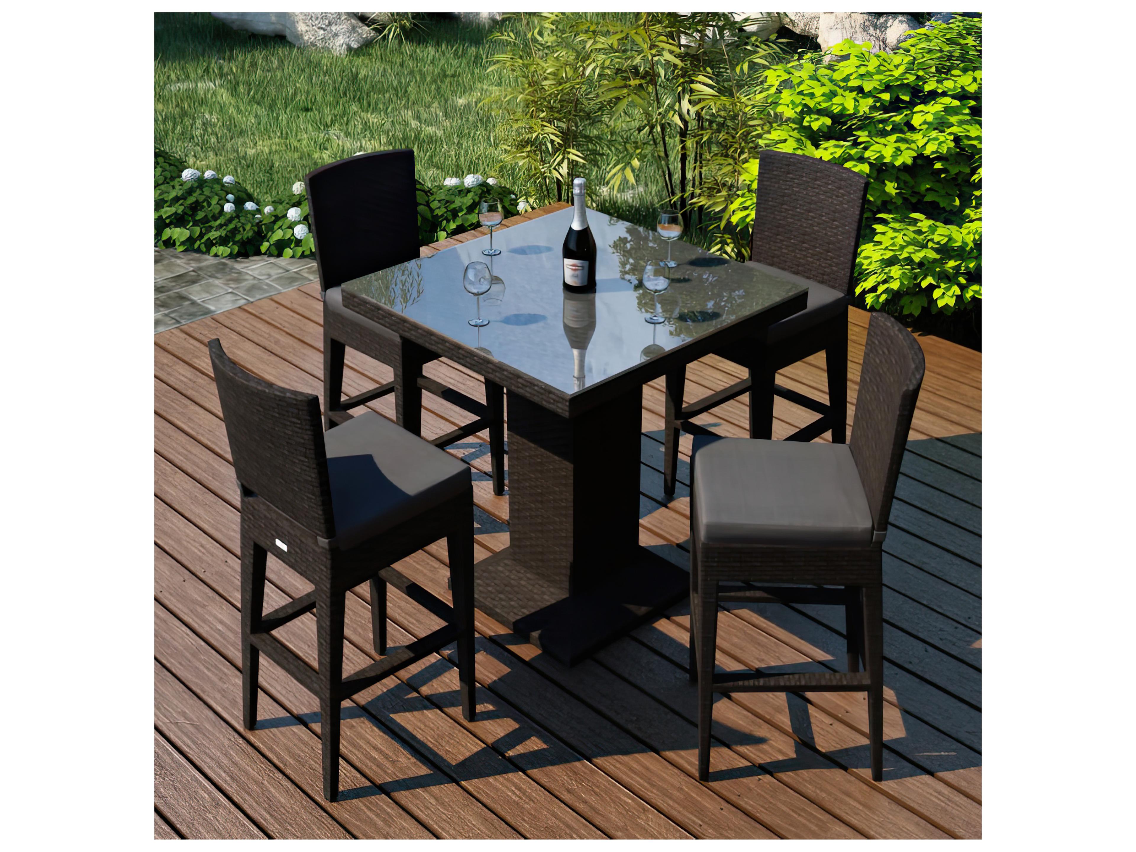 Harmonia Living Arden Wicker 5 Piece Bar Set