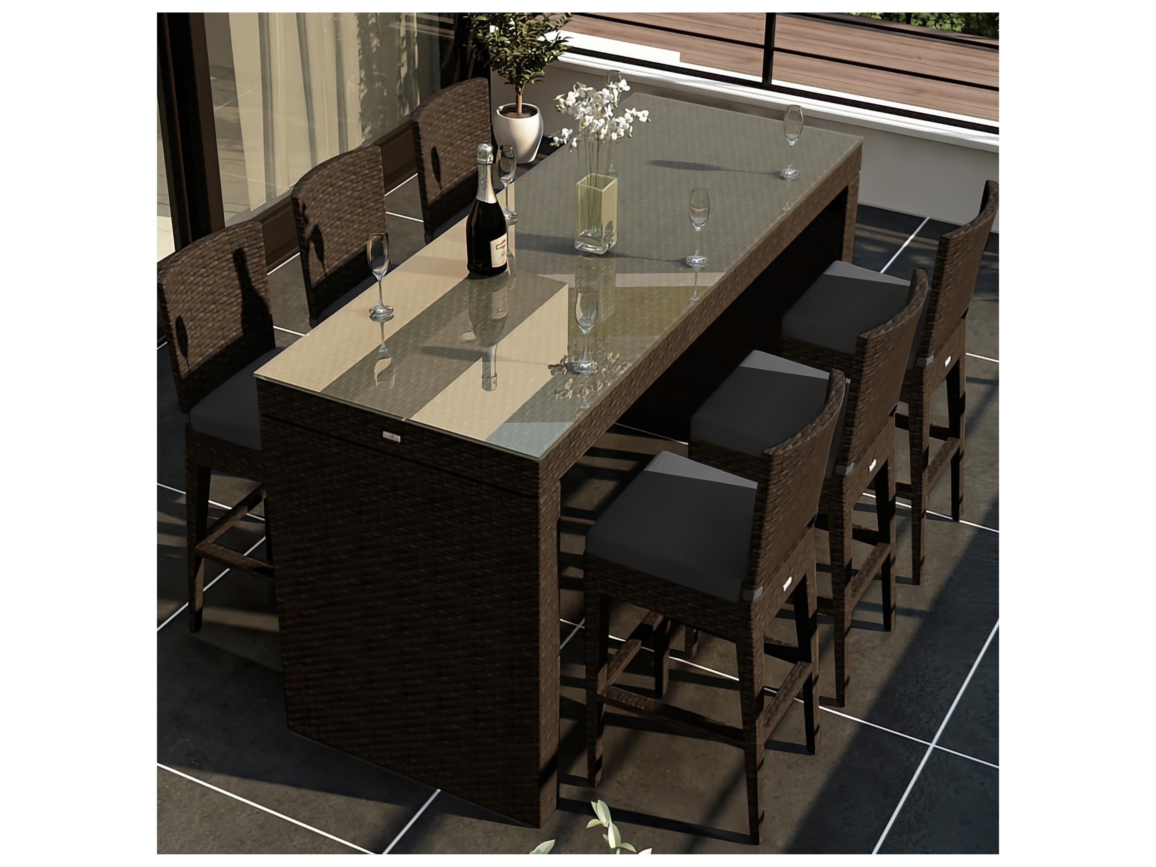 Harmonia Living Arden Wicker 7 Piece Bar Set