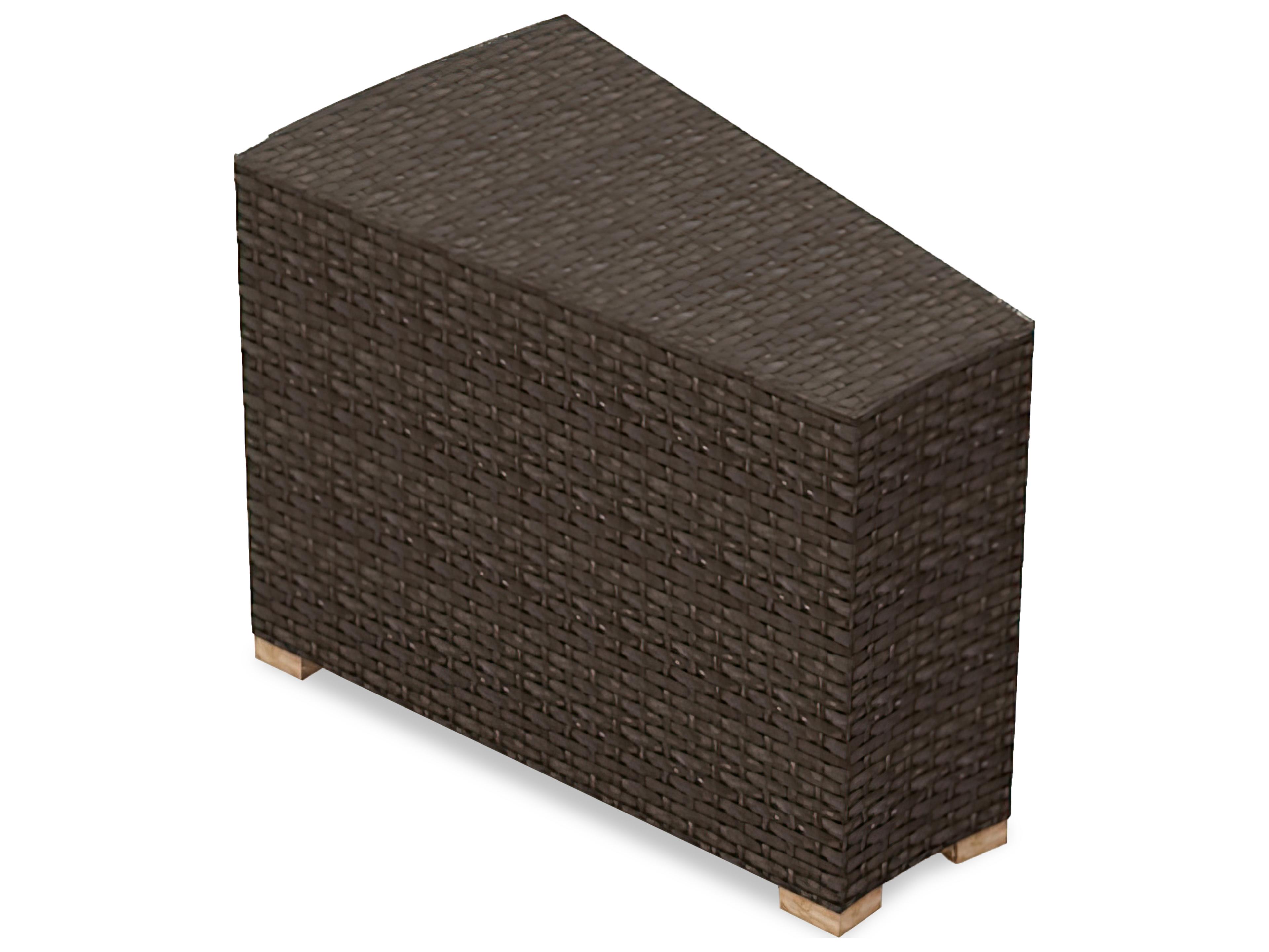 Harmonia Living Arden Wicker Rectangular Glass Top Wedge End table