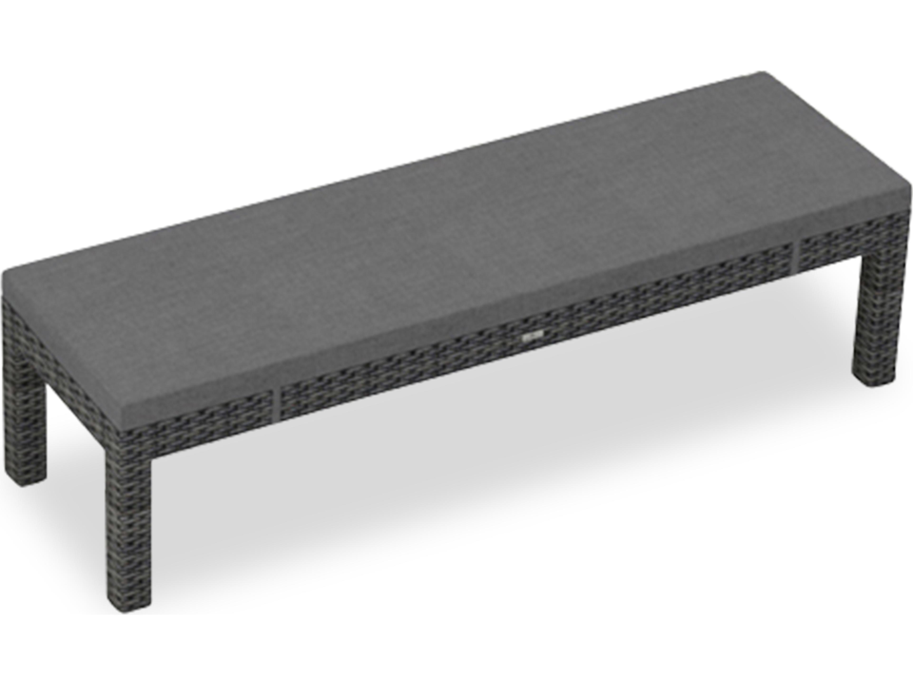 Harmonia Living District Wicker 3-Seater Dining Outdoor Patio Bench