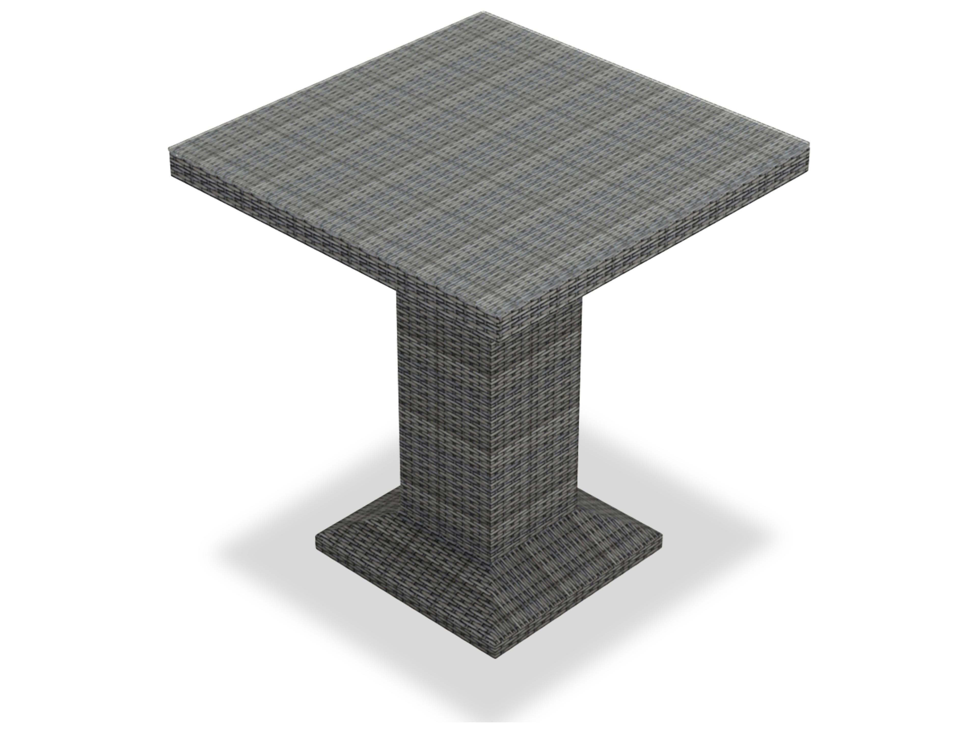 Harmonia Living District Wicker Square Glass Top Bar table