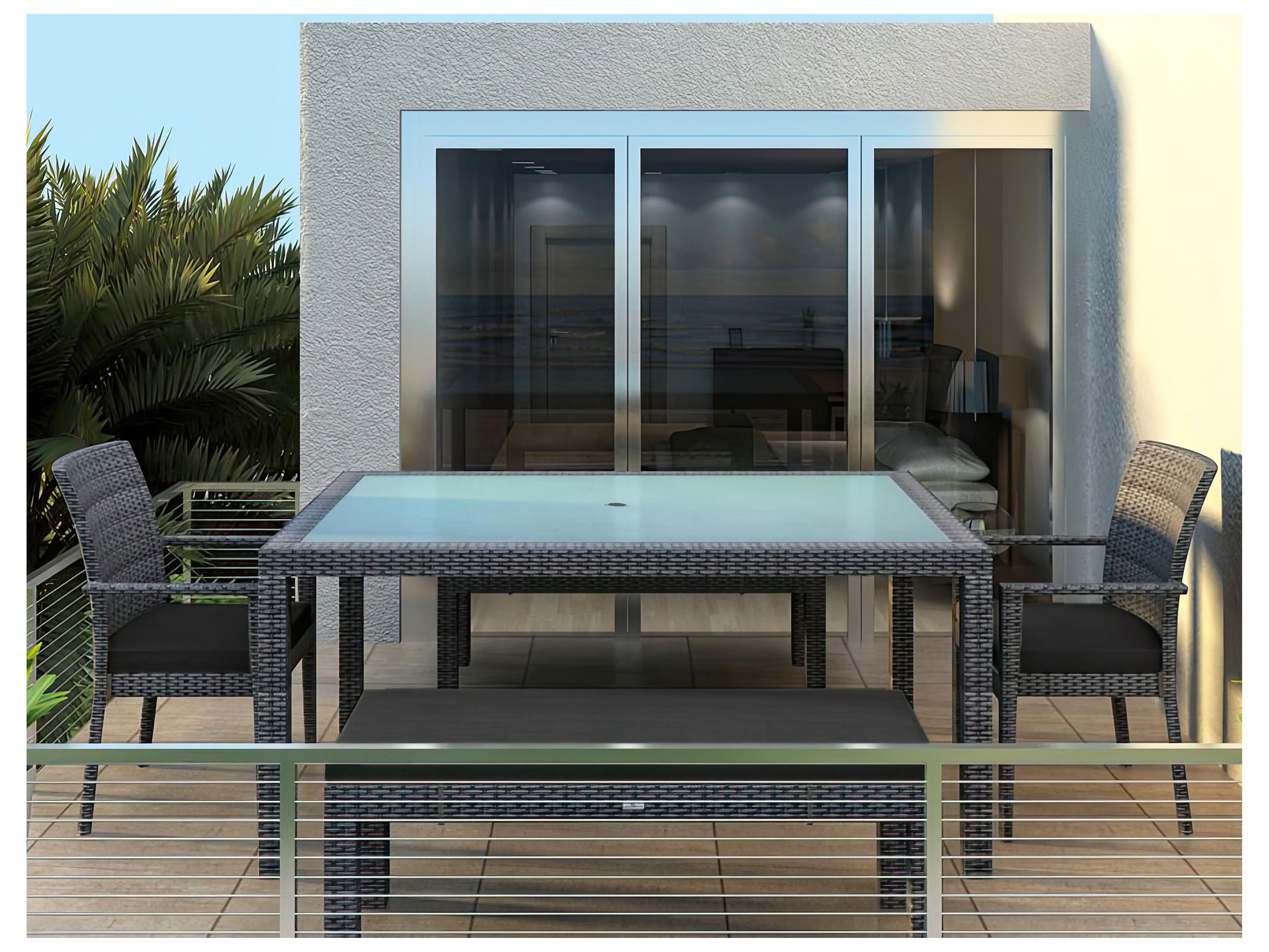 Harmonia Living District Wicker 5 Piece Outdoor Patio Dining Set