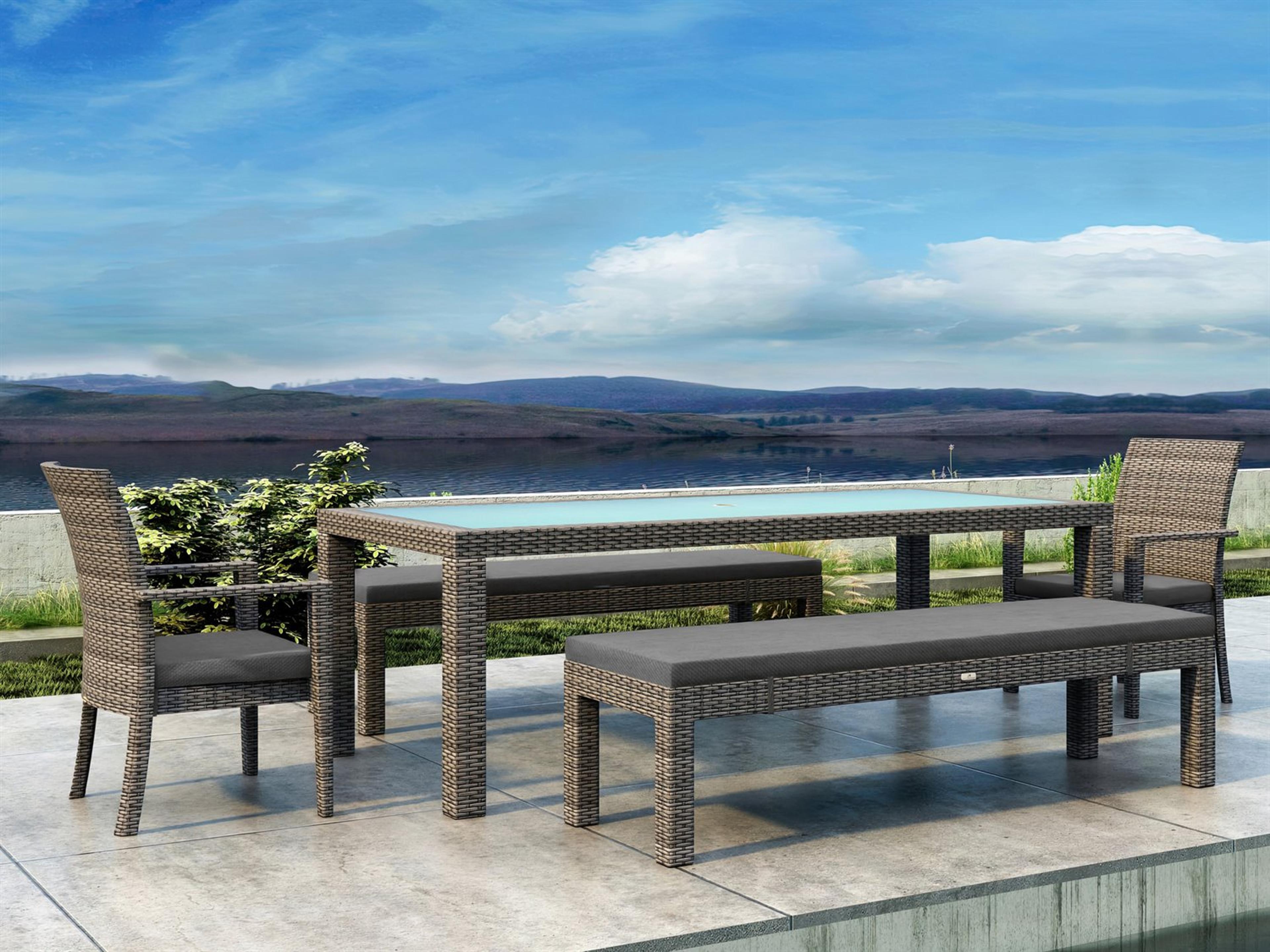 Harmonia Living District Wicker 5 Piece Outdoor Dining Set