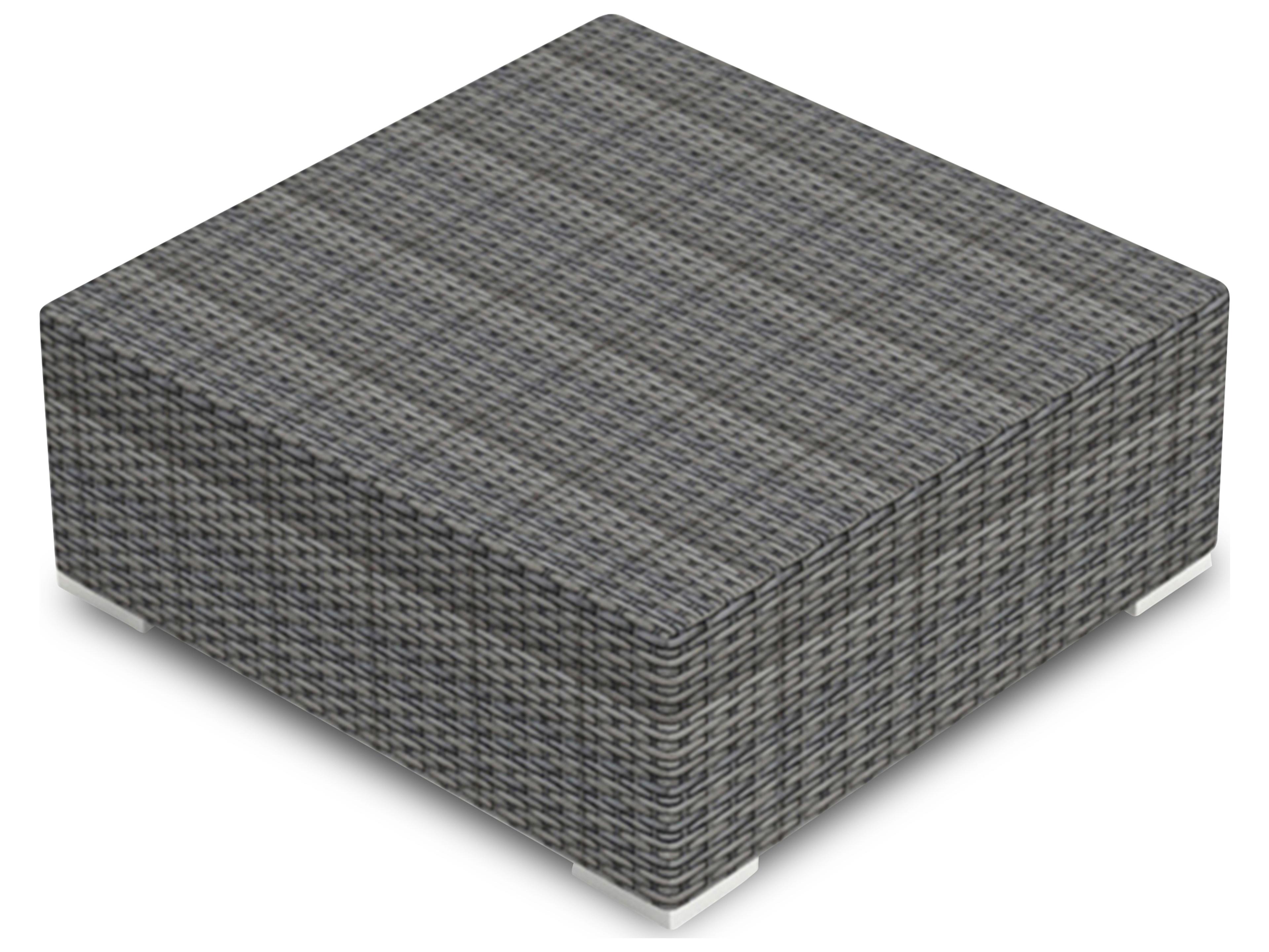 Harmonia Living District Wicker Square Glass Top Coffee table