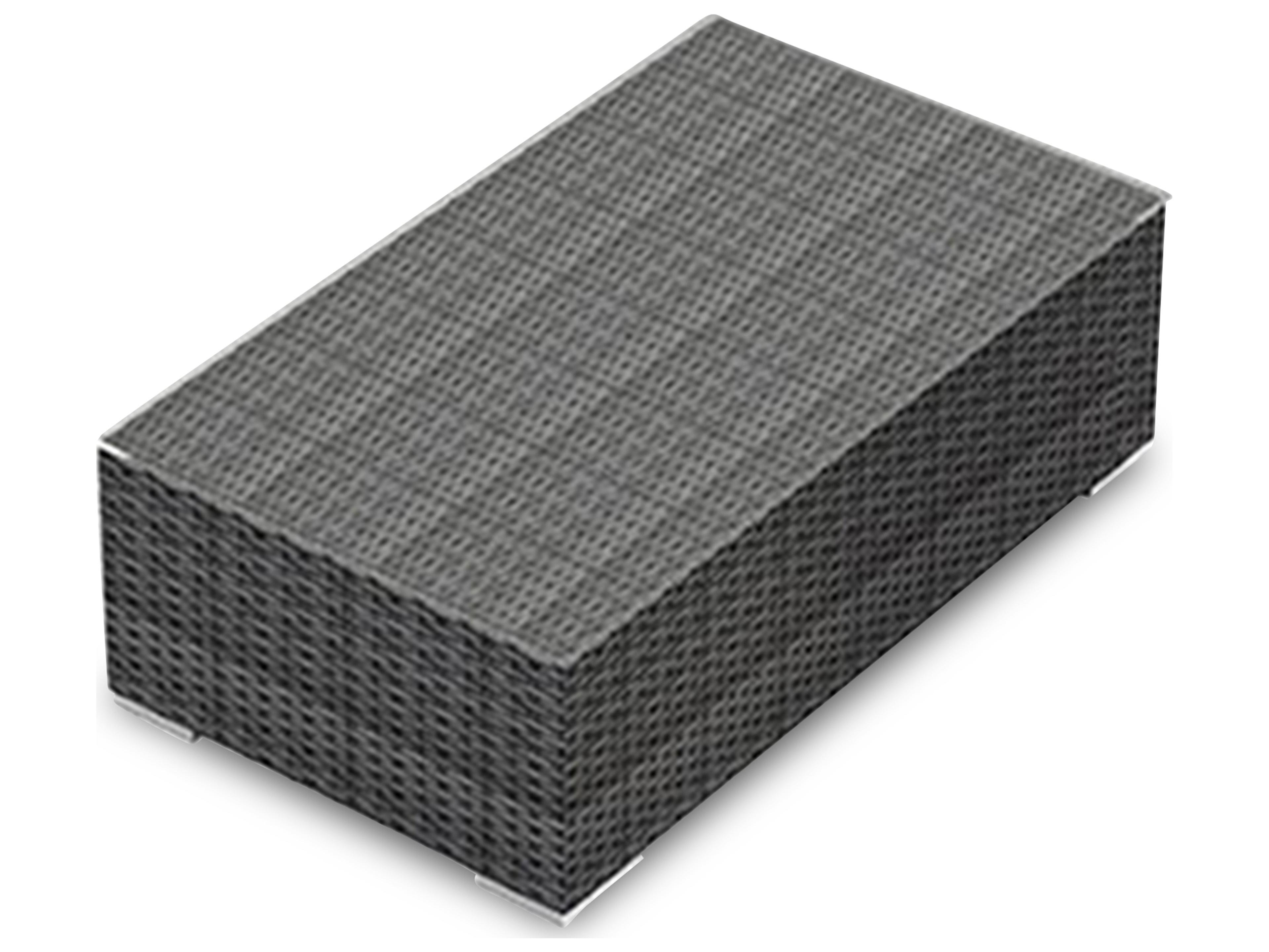 Harmonia Living District Wicker Rectangular Glass Top Coffee table